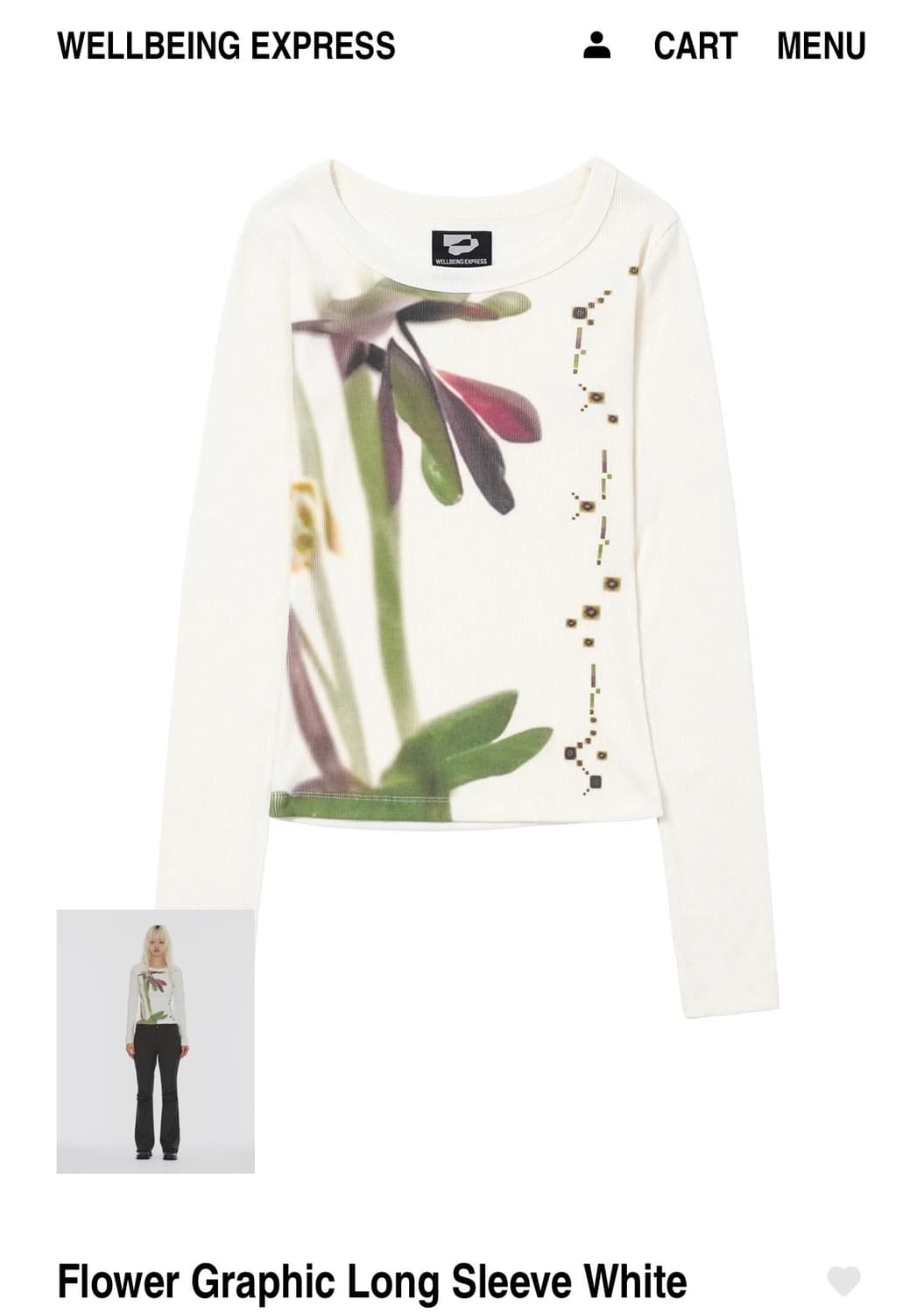 웰빙익스프레스 플라워 그래픽 롱 슬리브 상품이미지1