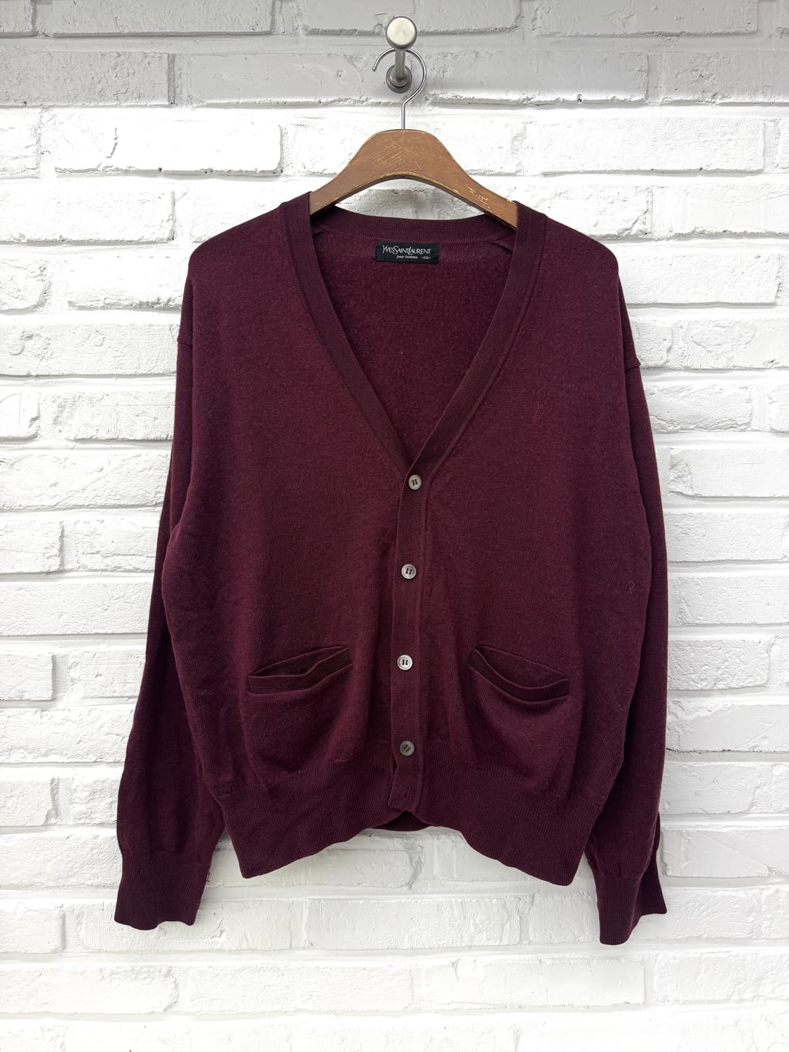 입생로랑 버건티 니트가디건 상품이미지3