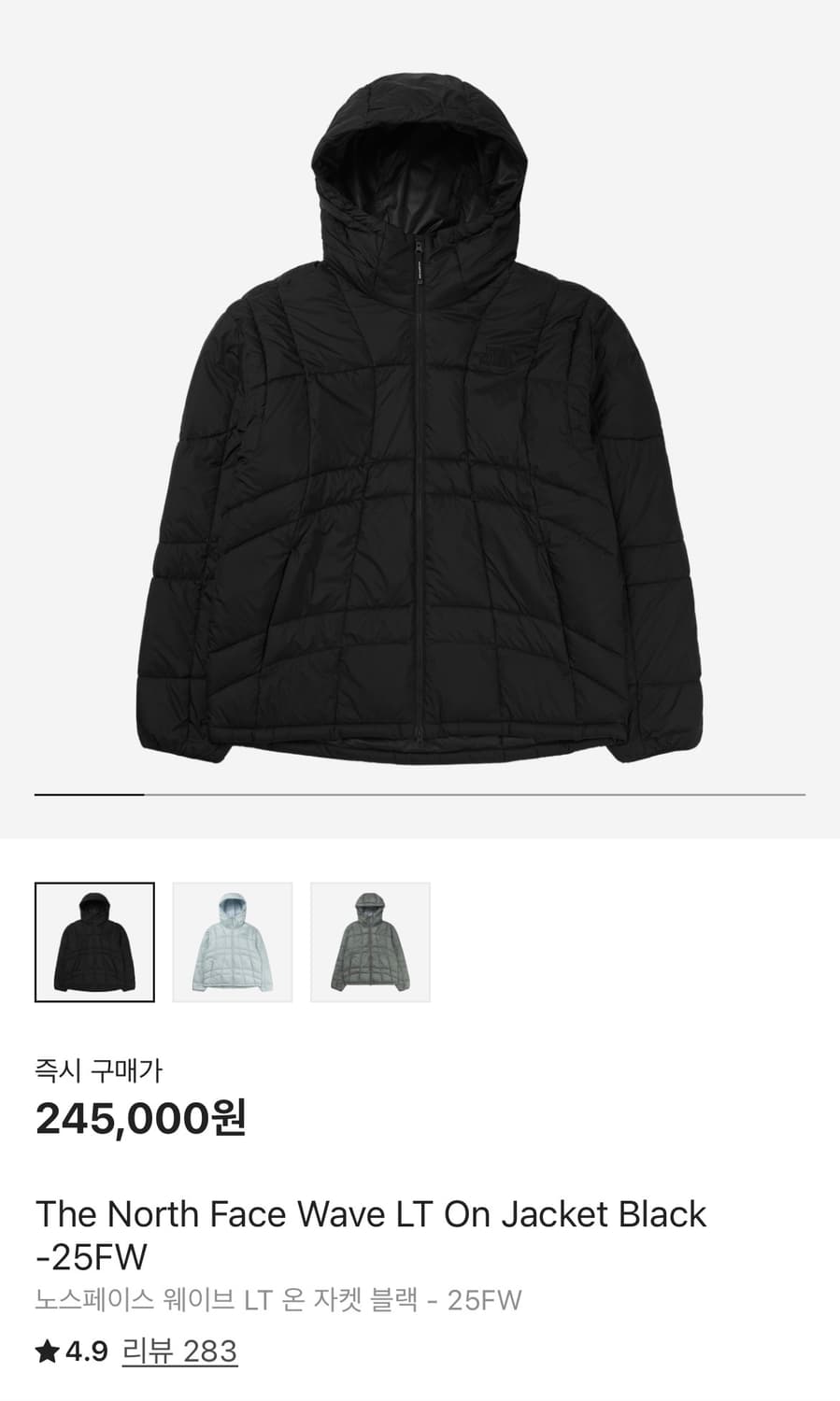 노스페이스 웨이브 LT 온 자켓 블랙 25FW  상품이미지1