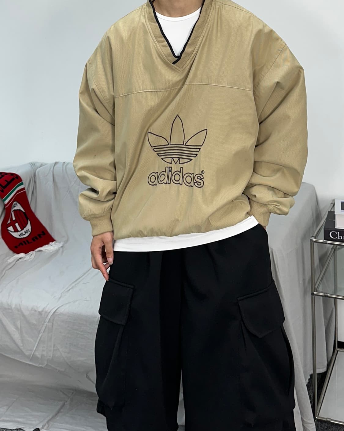 아디다스 빅로고 90s 올드스쿨 오버핏 웜업 상품이미지2