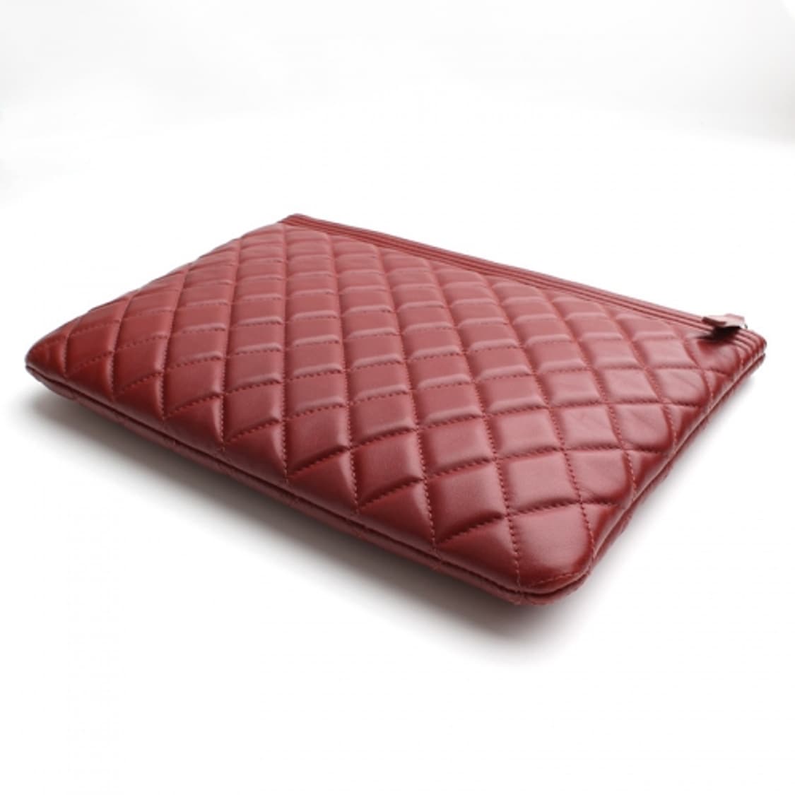 샤넬 버건디 보이 퀼팅 클러치백 미듐 상품이미지4
