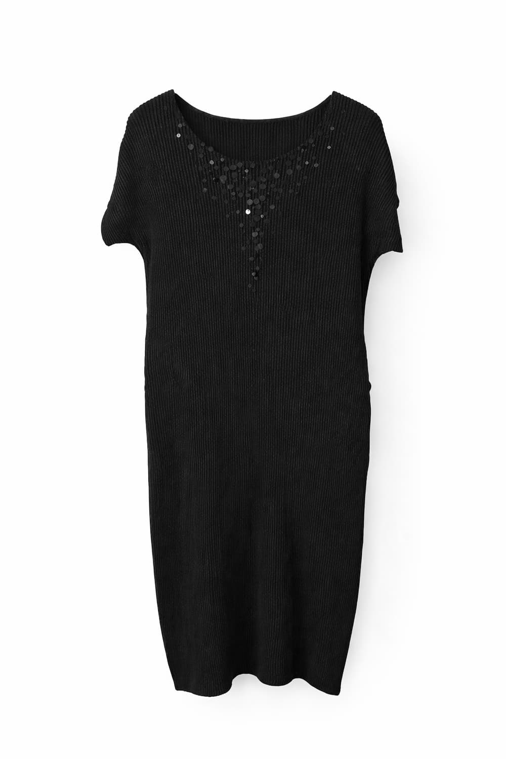 Specchio 블랙 플리츠 비즈 원피스 상품이미지4