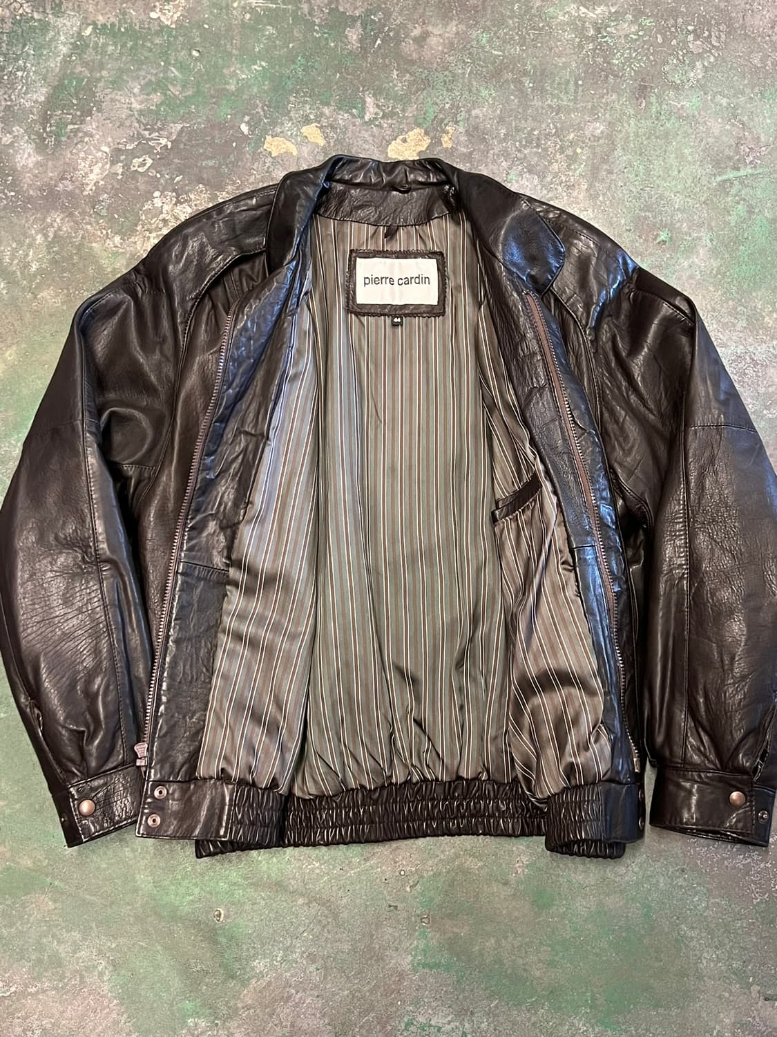 90's [XL] Pierre Cardin 천연가죽 빈티지 봄버 자켓 상품이미지6