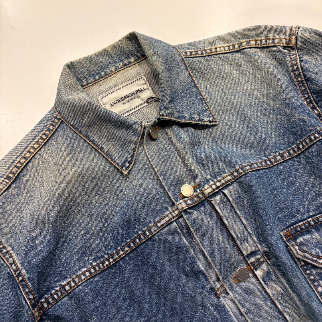 [L] 앤더슨벨 데님 자켓 빈티지 워싱 D502 상품이미지3