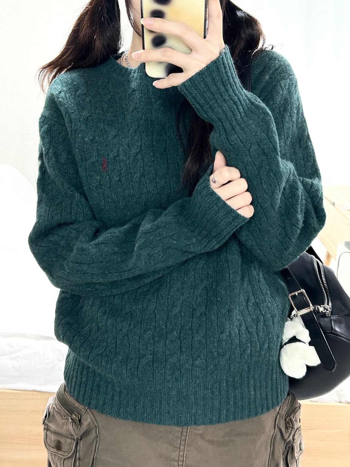 폴로 램스울 딥그린 케이블 니트 상품이미지1