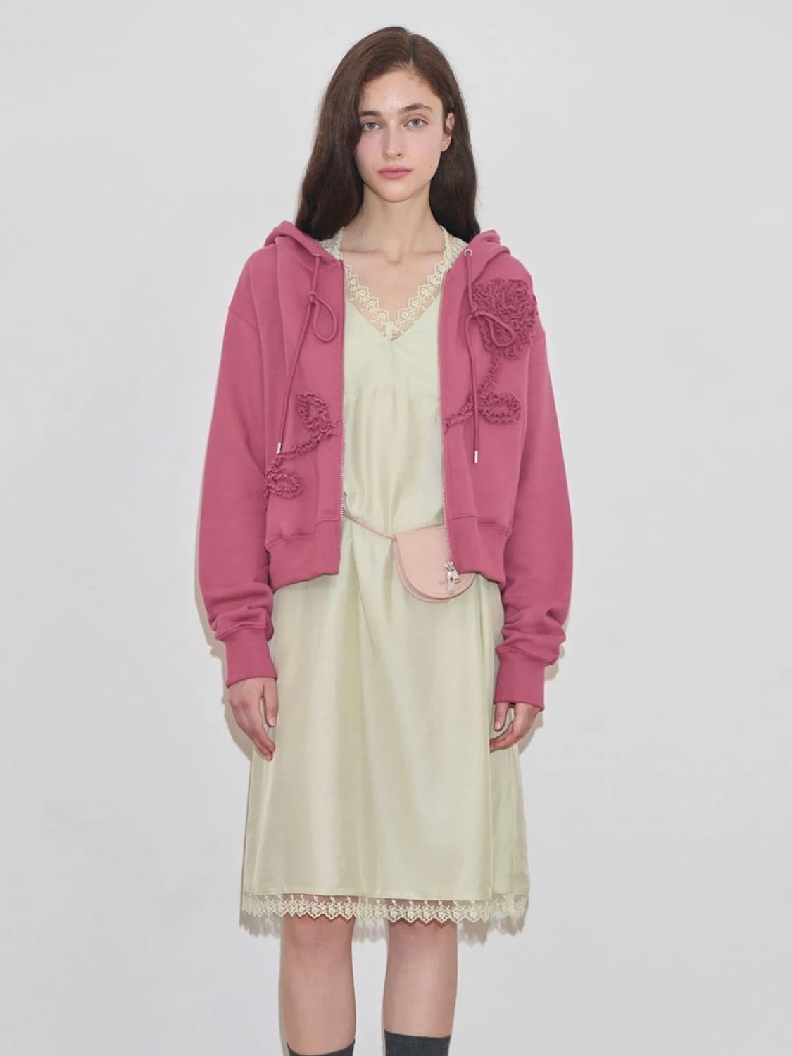 Rose frill hoodie zipup 상품이미지2