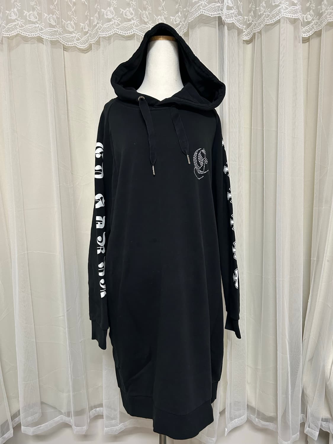 에드하디 큐빅글리터 패턴 롱 후드티 상품이미지2