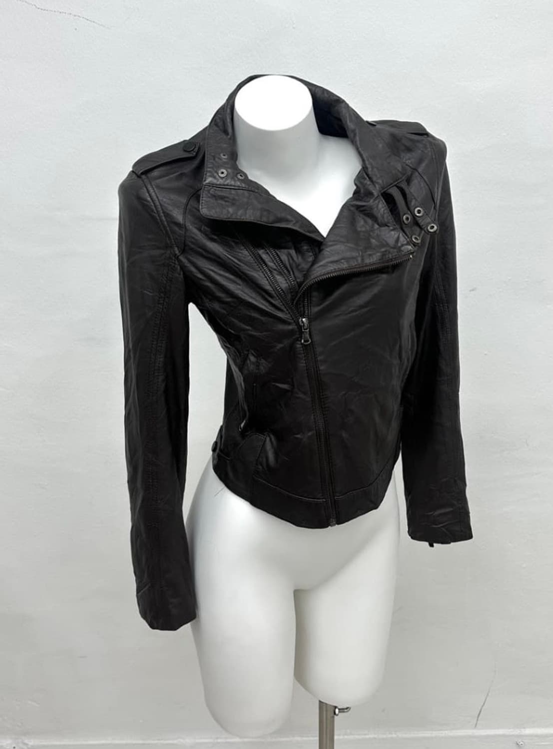 Vintage leather jacket black 상품이미지2