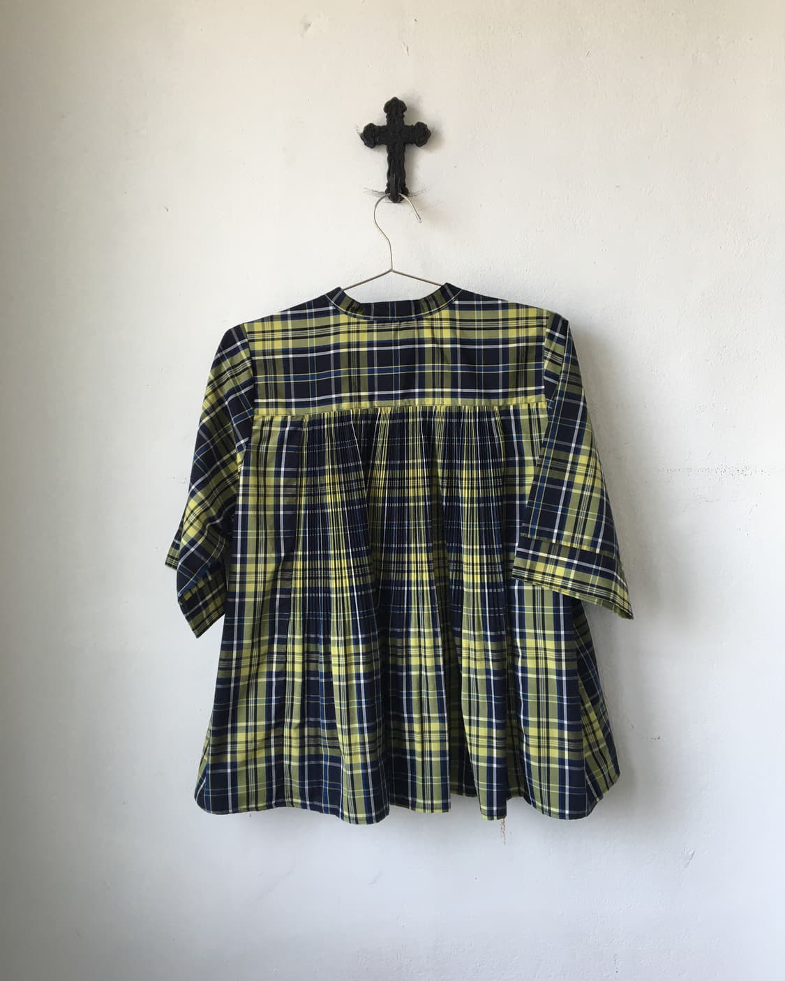 Check pattern pleats blouse 상품이미지3