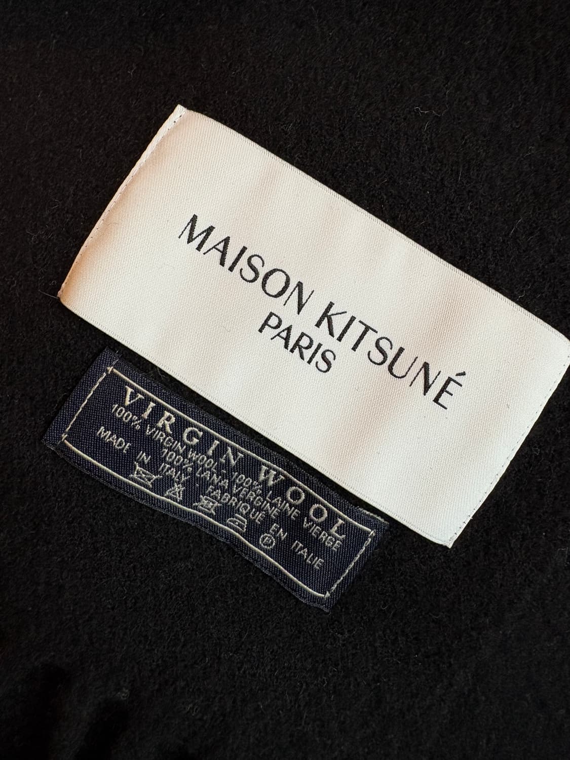 메종키츠네 폭스헤드 블랙 울 목도리 머플러 상품이미지4