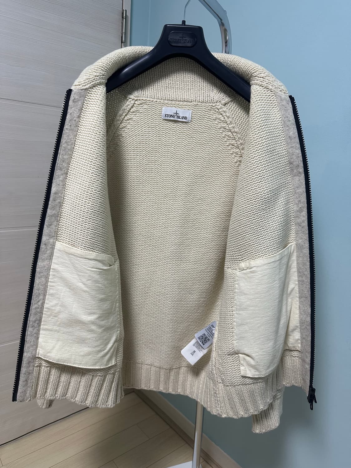스톤아일랜드 아이보리 헤비 니트집업 L 사이즈 상품이미지7