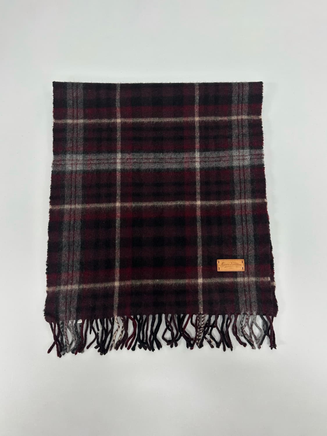 루이비통 레더 로고 캐시미어 울 머플러 상품이미지3