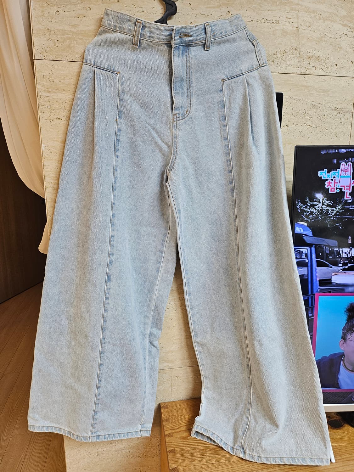 연청 통 와이드청바지 상품이미지2