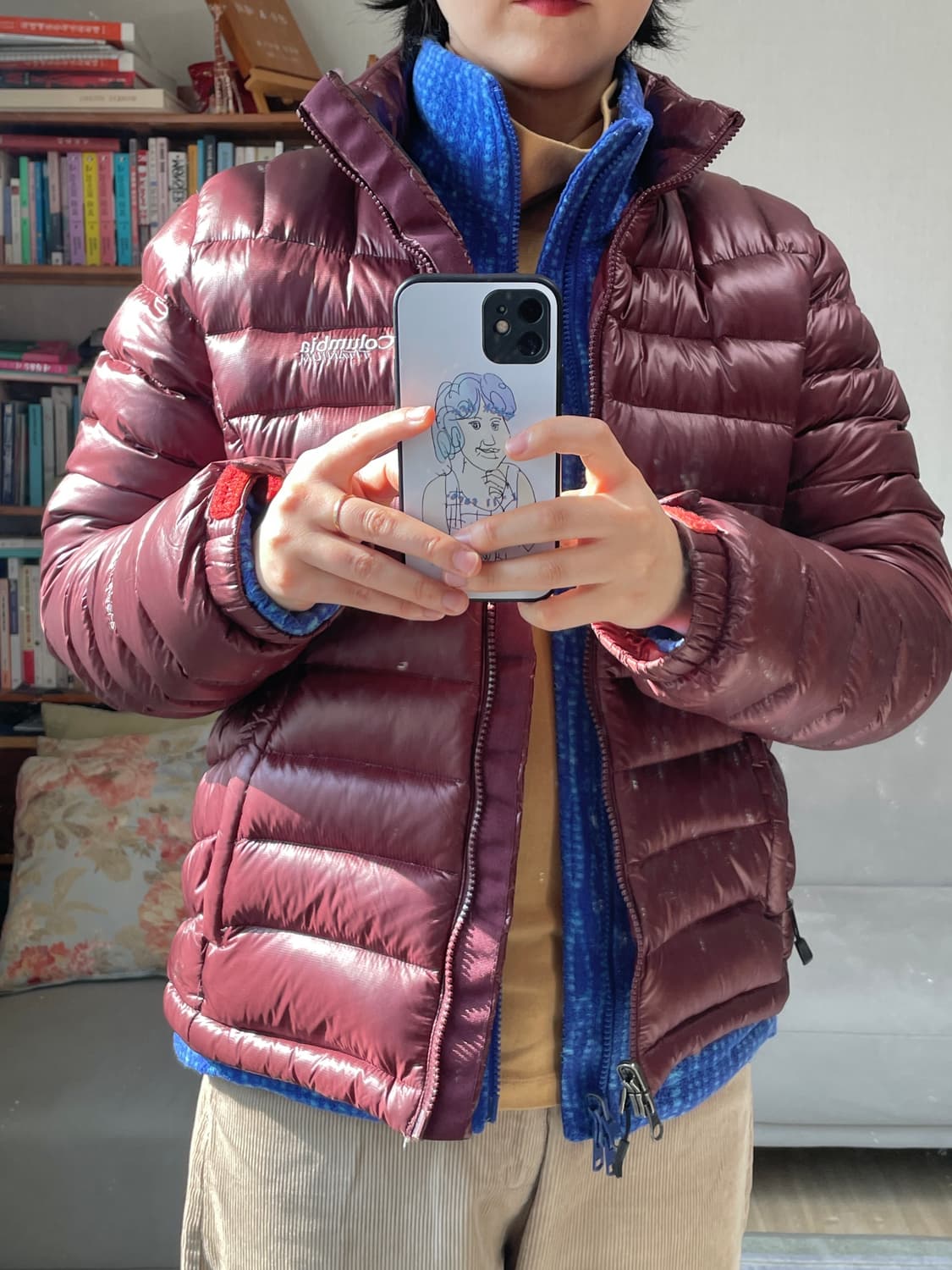 콜롬비아 티타늄 경량 패딩 버건디 상품이미지2