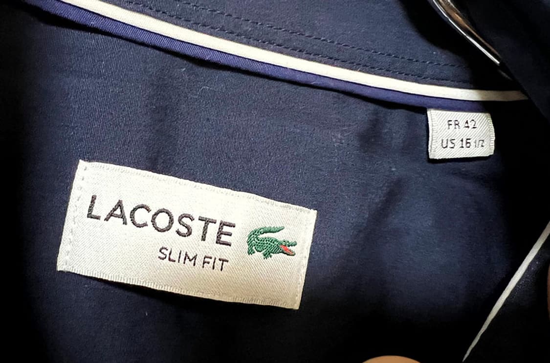 라코스테 남자 솔리드셔츠 캐주얼 긴팔 춘하 스판 네이비 L 100 상품이미지3
