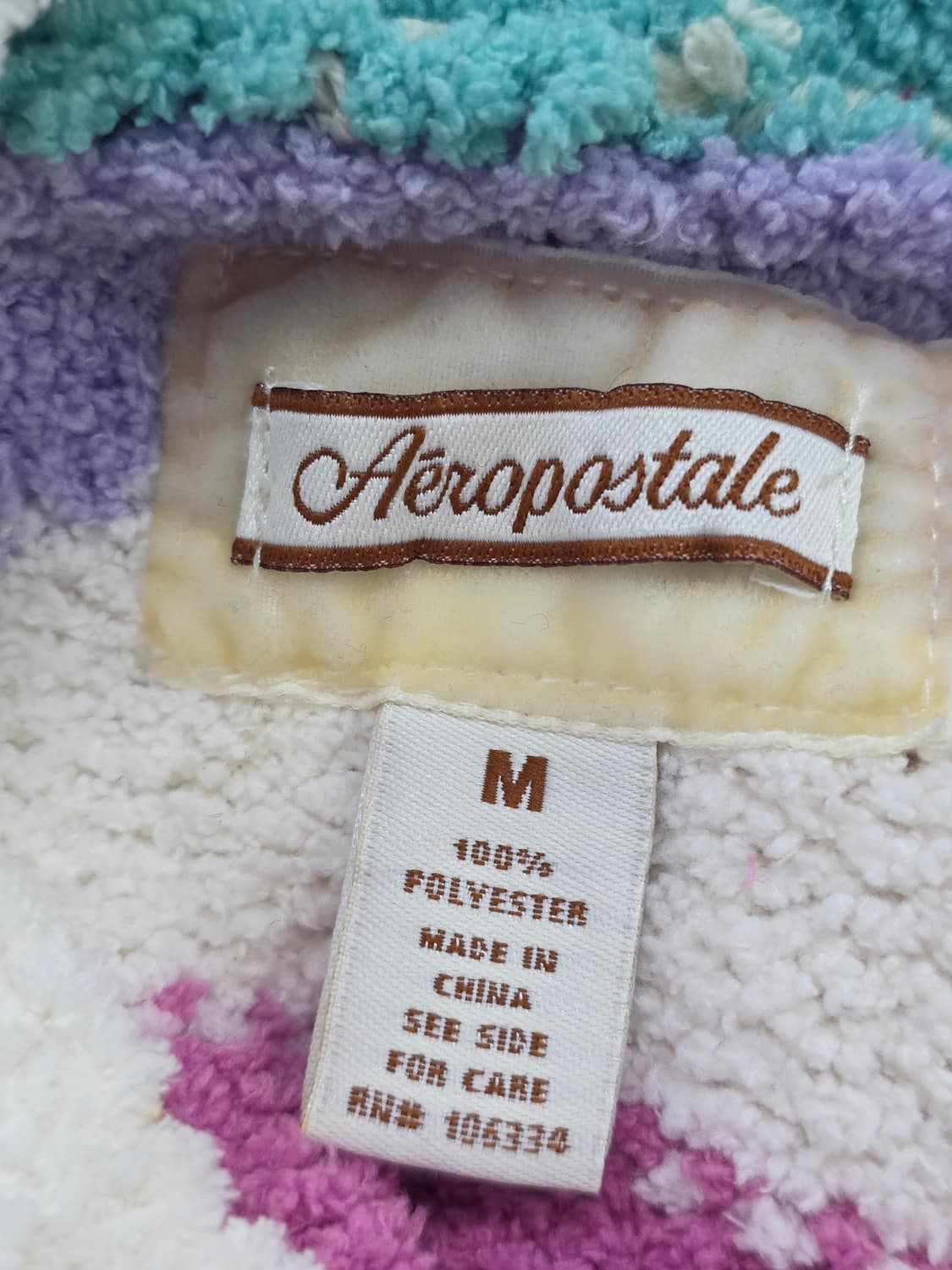 에어로포스테일 미국빈티지)파스텔 y2k 하구미모리걸 스트라이프 후드니트 상품이미지6