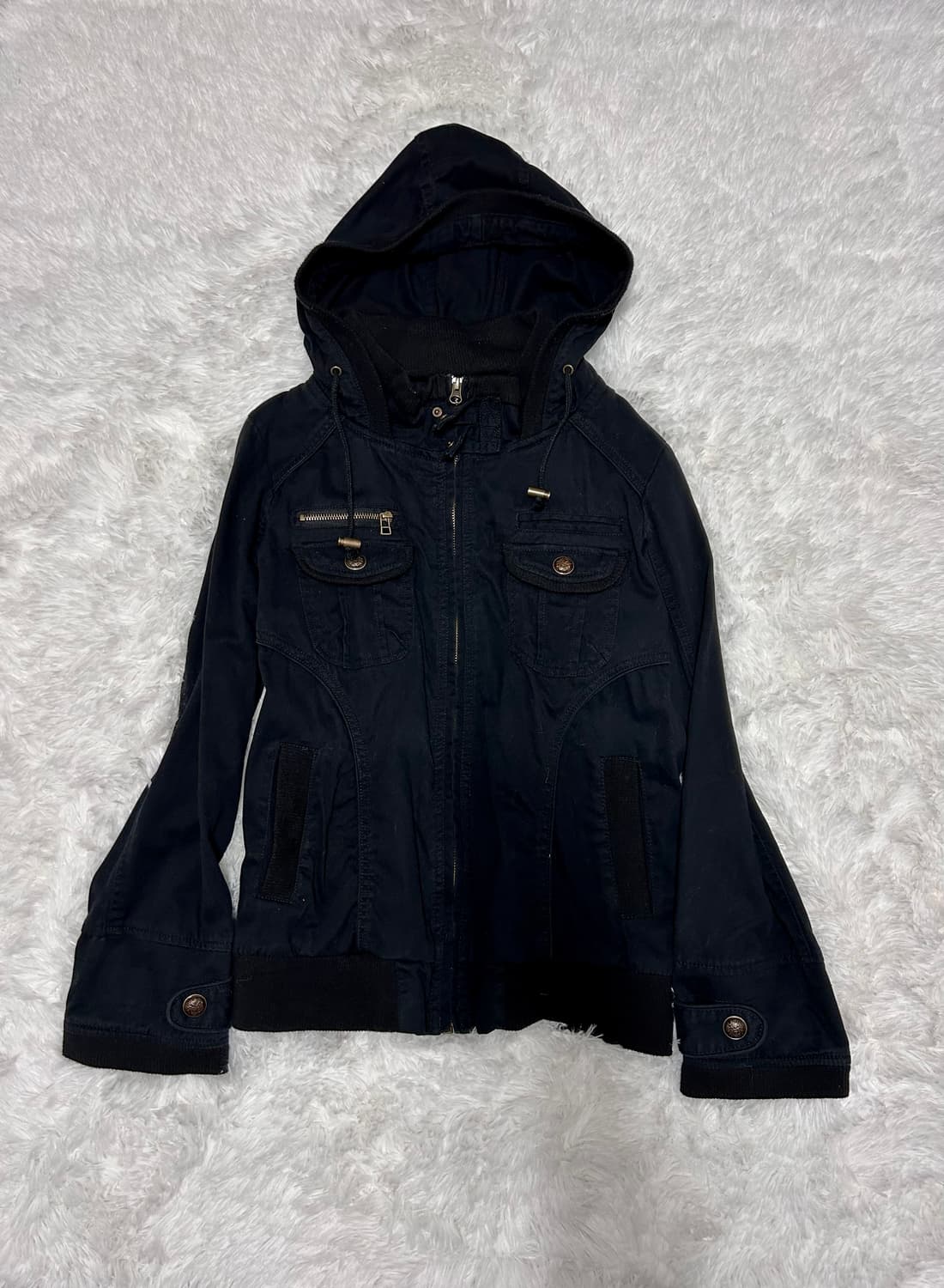 y2k 00s punk button detail hoodie jacket 상품이미지2