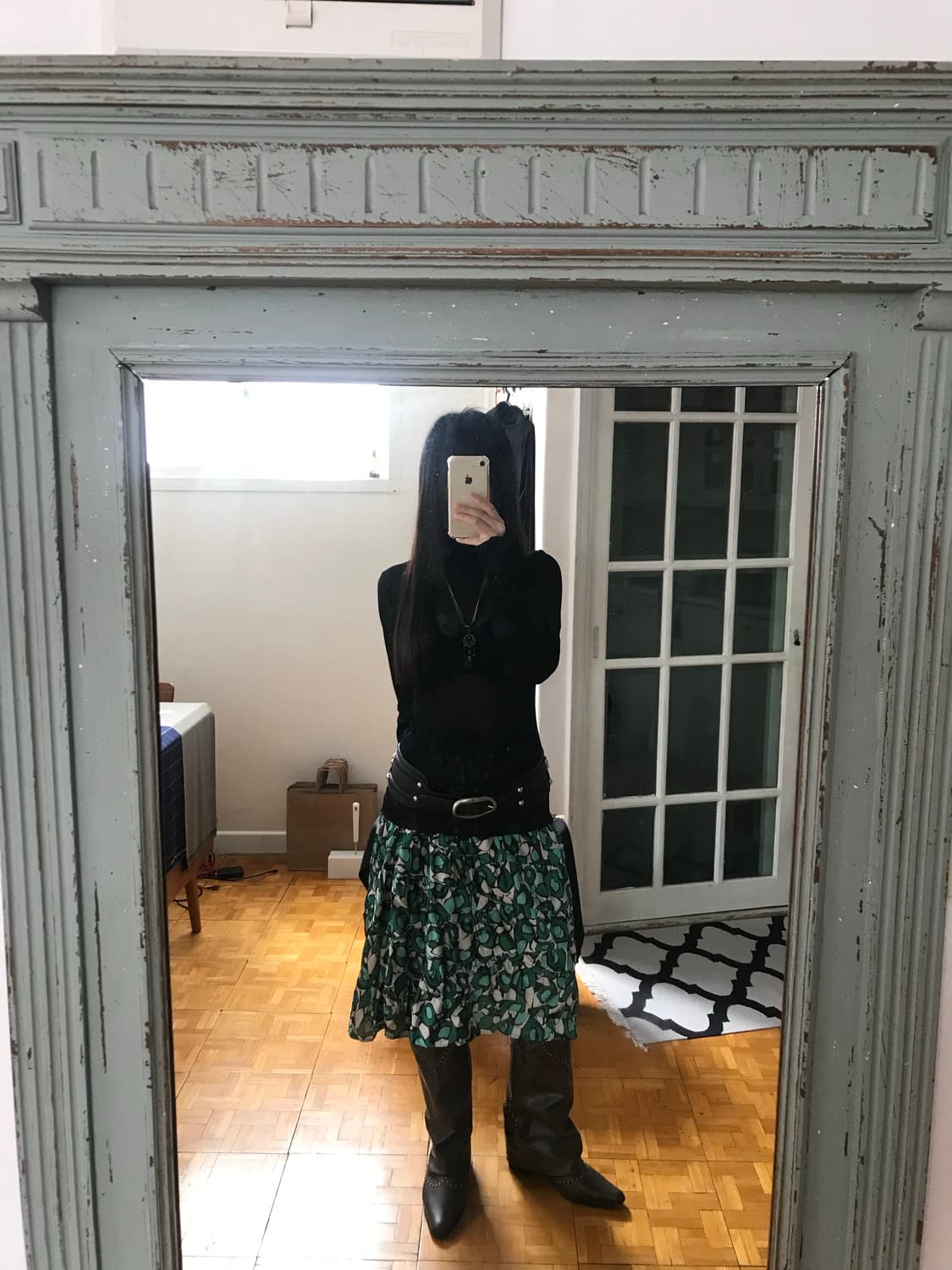 vintage pattern skirt 상품이미지2