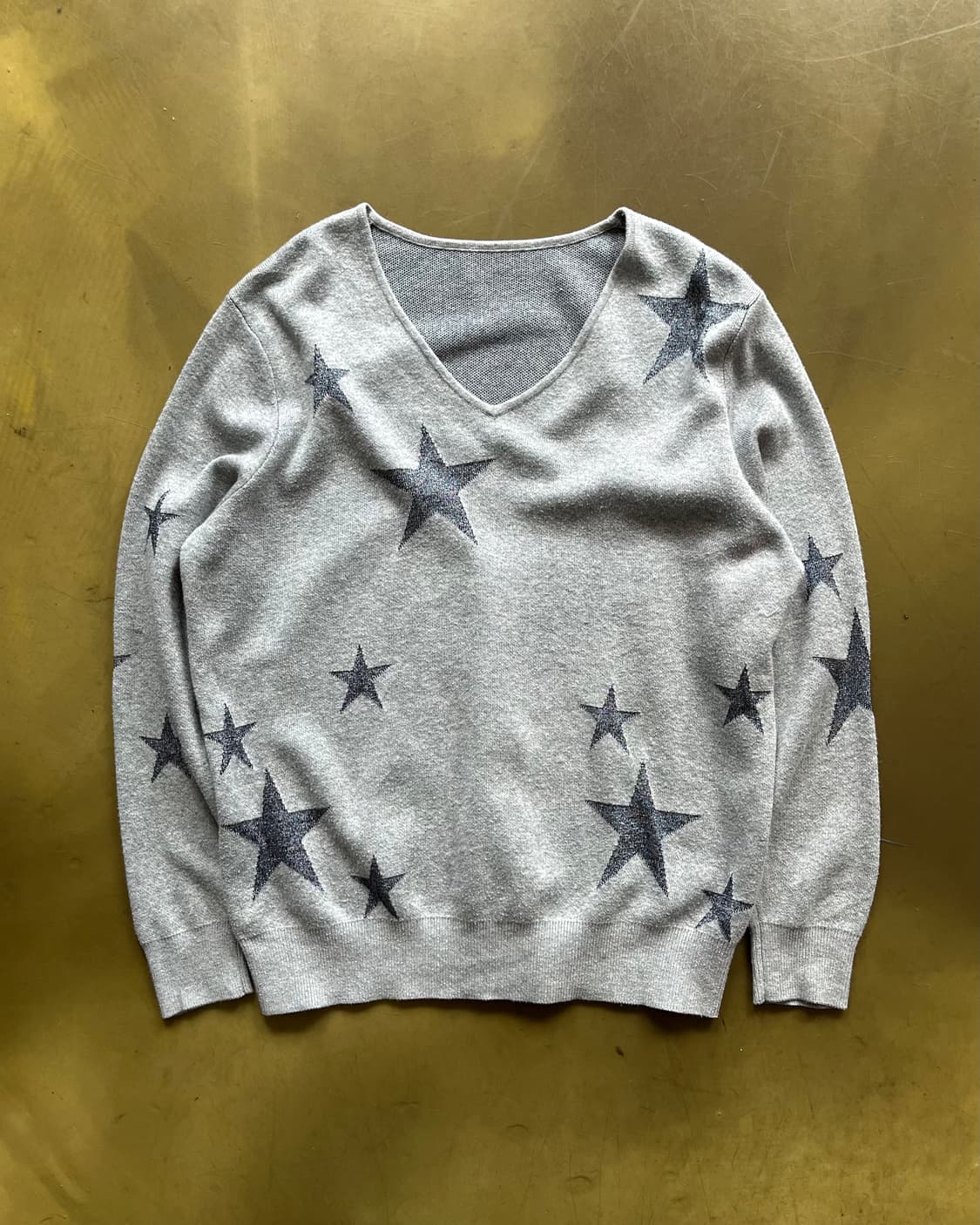 NOLLEY'S Star Pattern V-Neck Gray Knit 상품이미지4