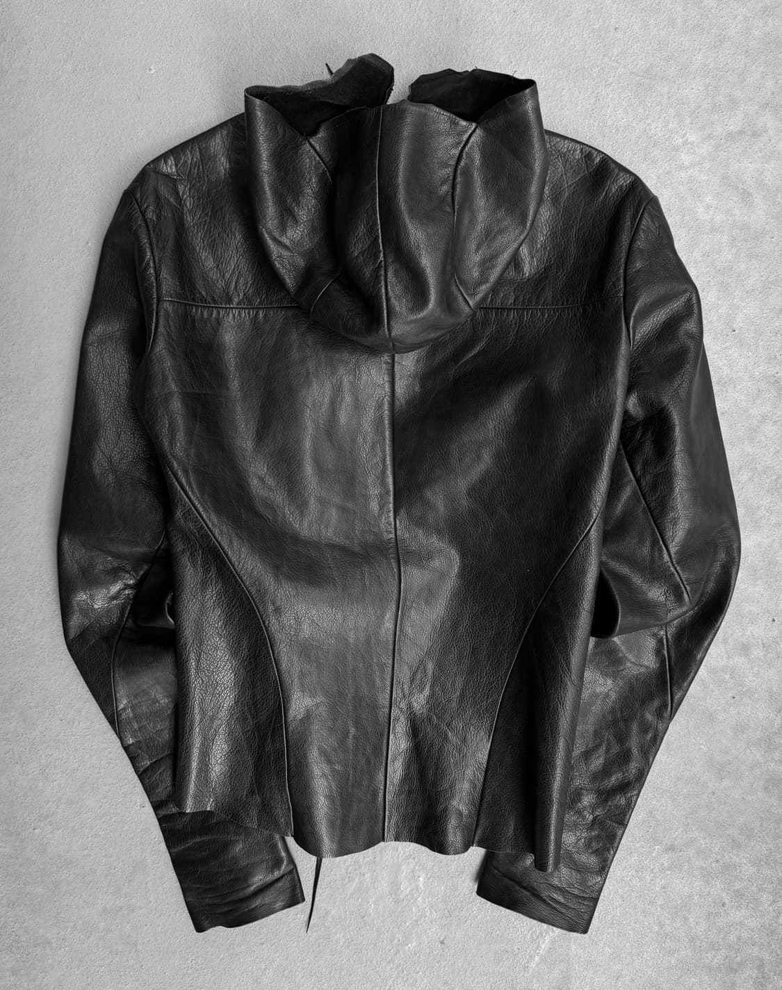 Bison Leather Hooded Aviator Jacket 상품이미지3