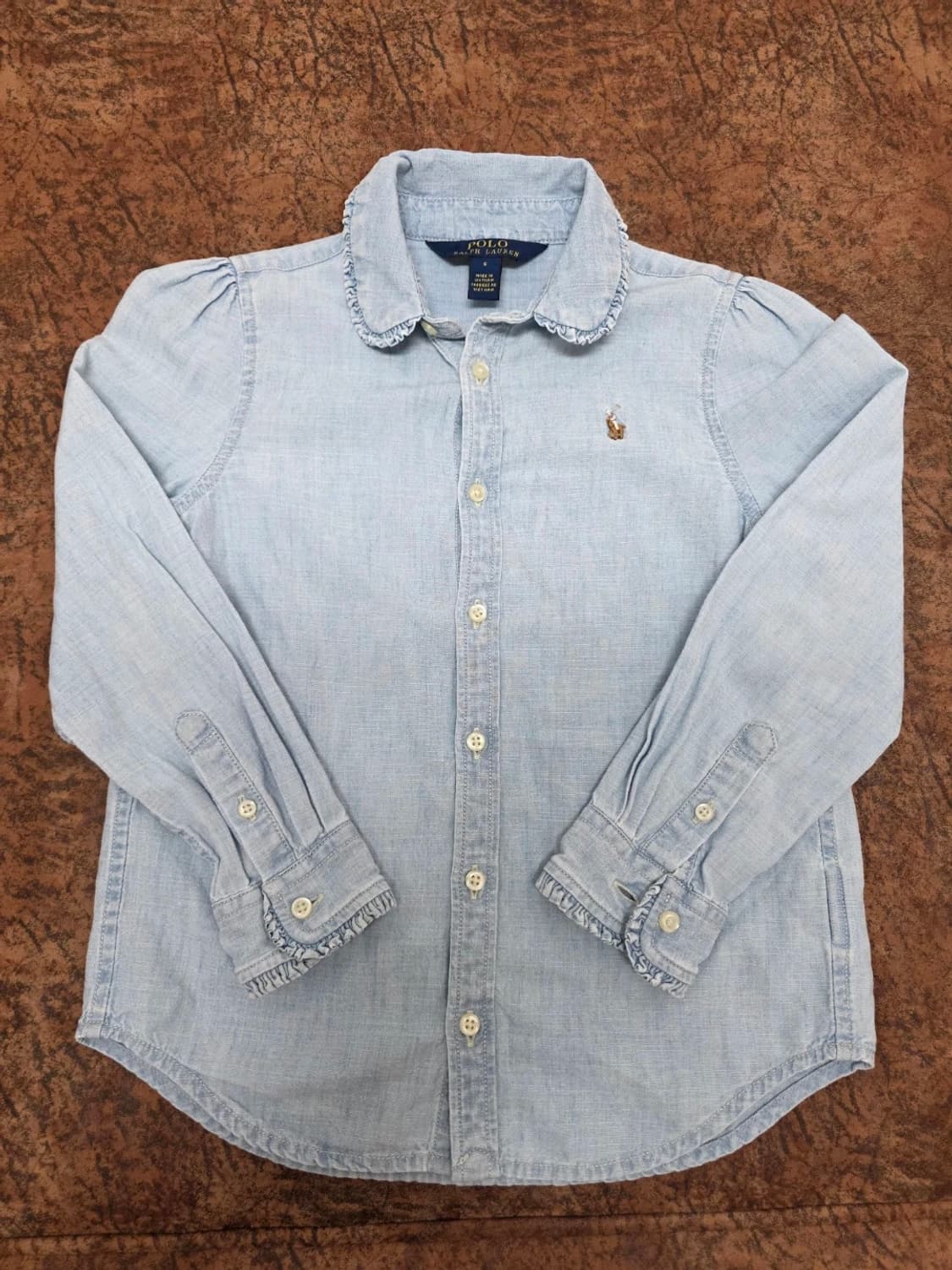 폴로랄프로렌 여아 러플 샴브레이 셔츠/블라우스 6세용 상품이미지1