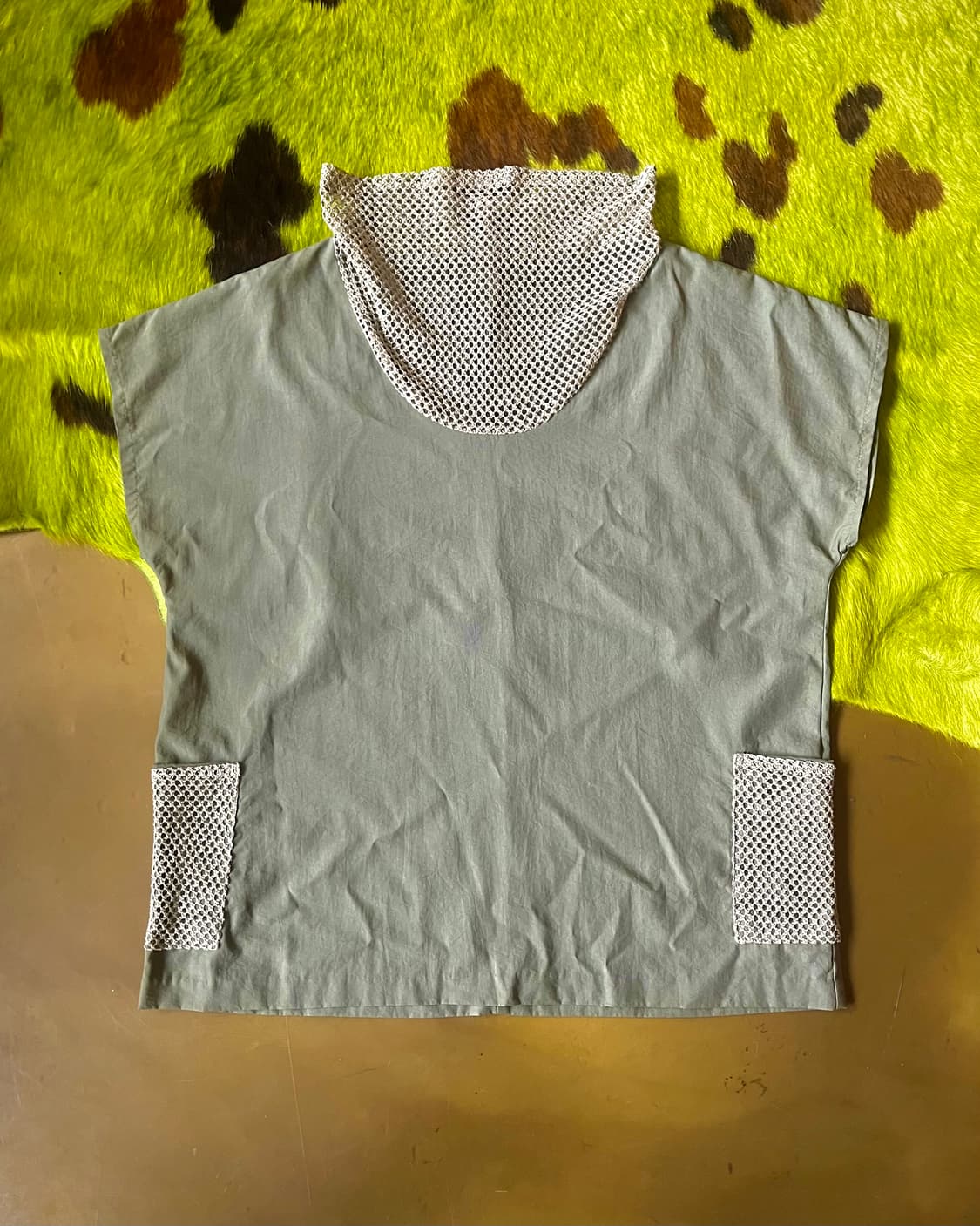 Jpn Vintage Mesh Drape Neck Summer Top 상품이미지4