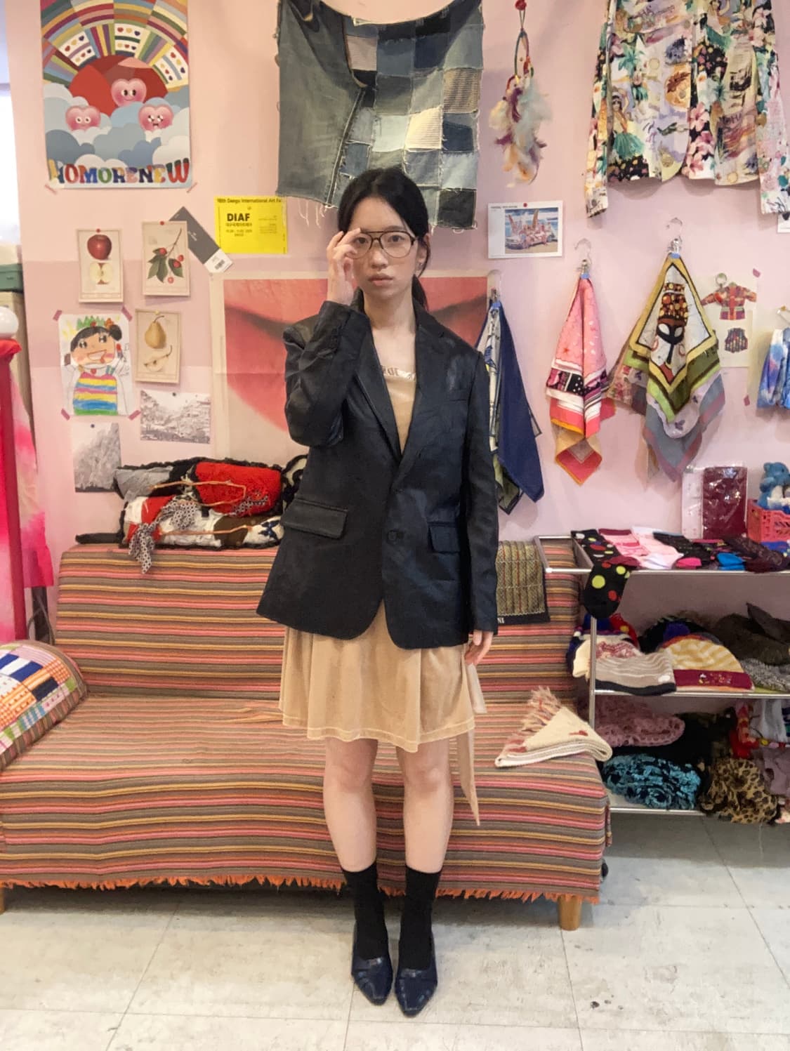 착샷) 빈티지 벨벳 레이스 플레어 리본 드레스 상품이미지10