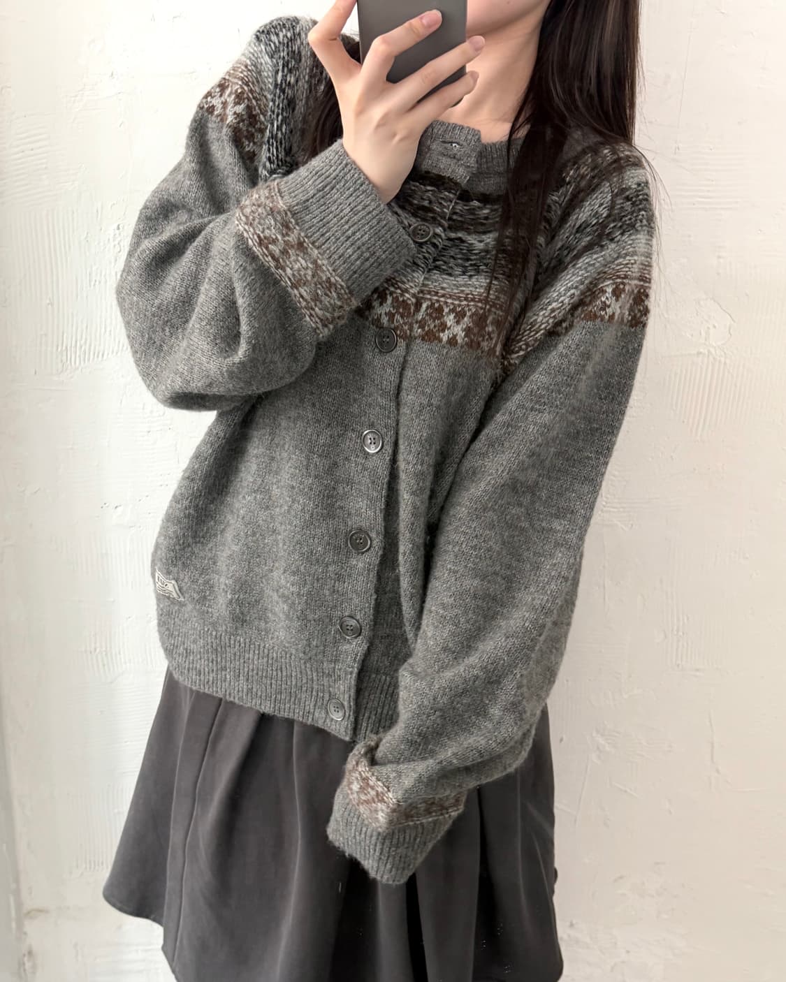 Satur 새터 노르딕 리버스 니트 가디건 상품이미지1