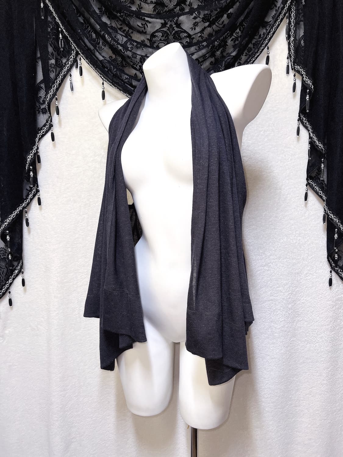 오리엔탈 드레이프 언발 레이어드 조끼 베스트 가디건 로브 페어리그런지 상품이미지1