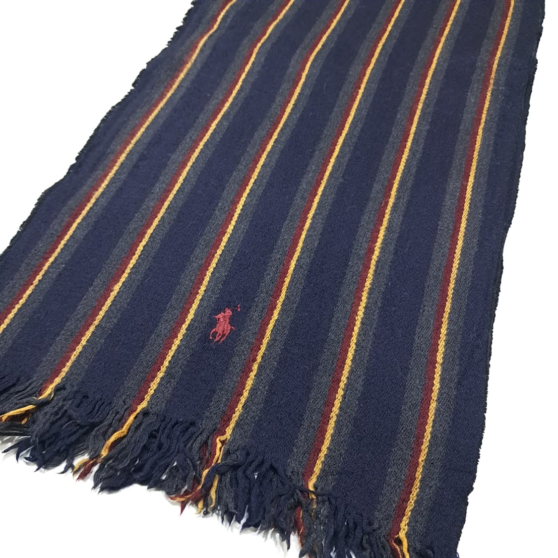 MX510 폴로 90s 이태리판 울 스트라이프 레드포니 머플러 목도리 상품이미지3