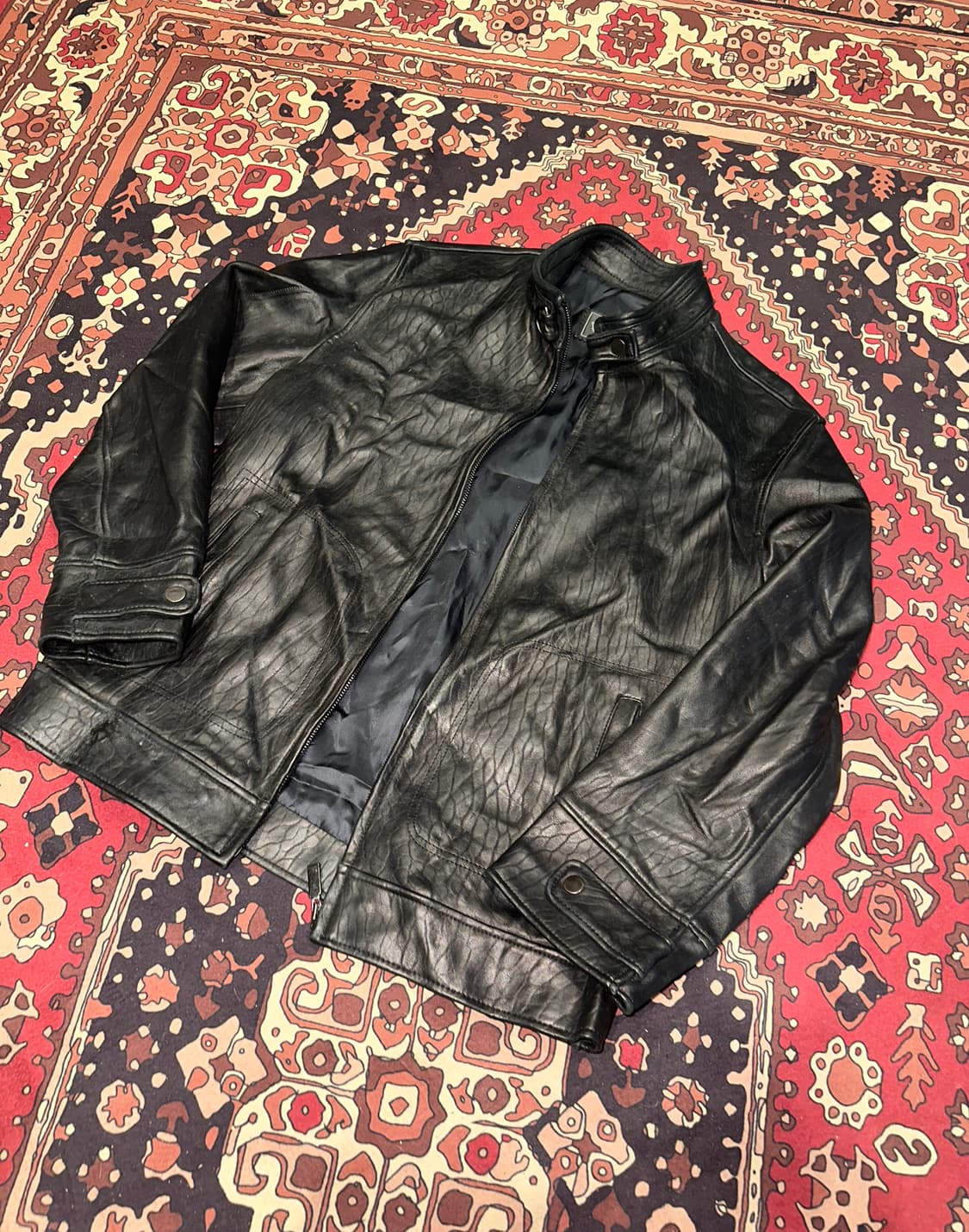 ( M-L ) 바이커자켓 바이커가죽 레더자켓 봄버자켓 가죽자켓 양가죽 상품이미지5