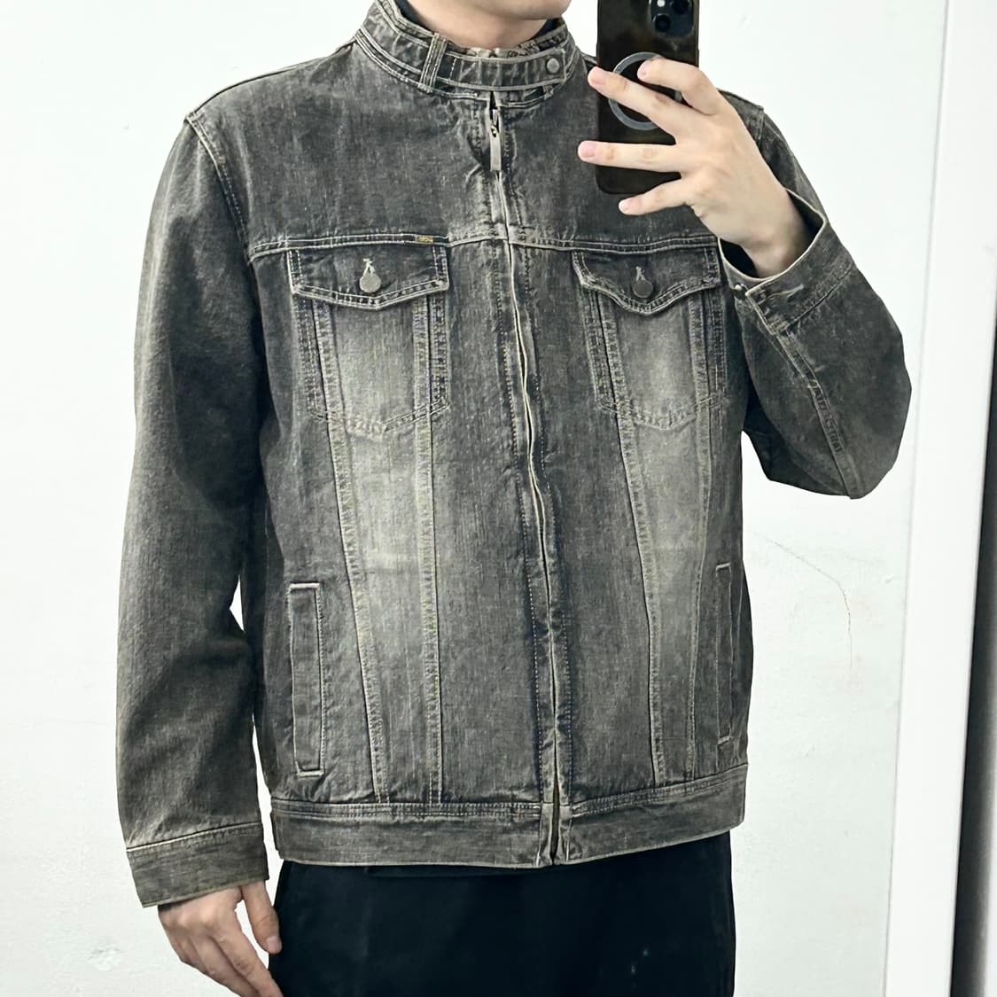 Lee 흑청 데님 바이커 자켓 상품이미지1