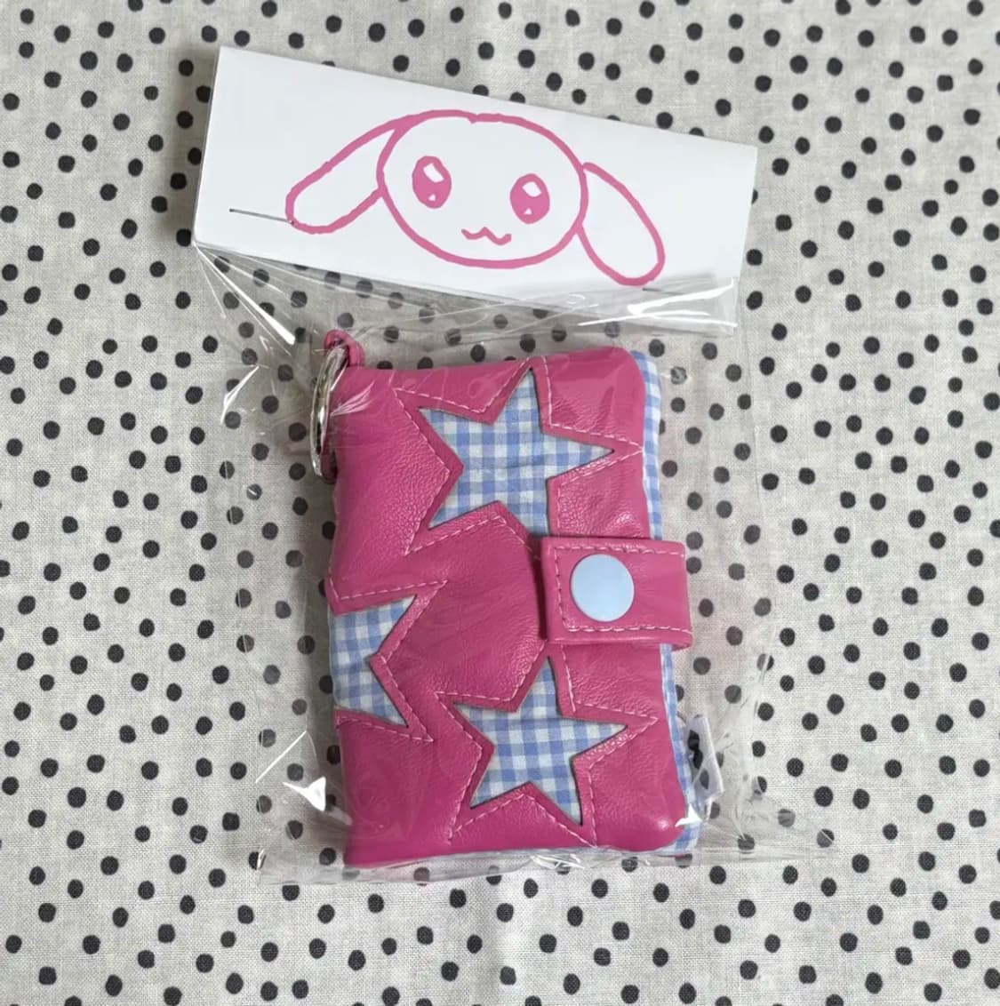 (새상품) 퍼피북클럽 카드 지갑 깅엄스타핑크 상품이미지1