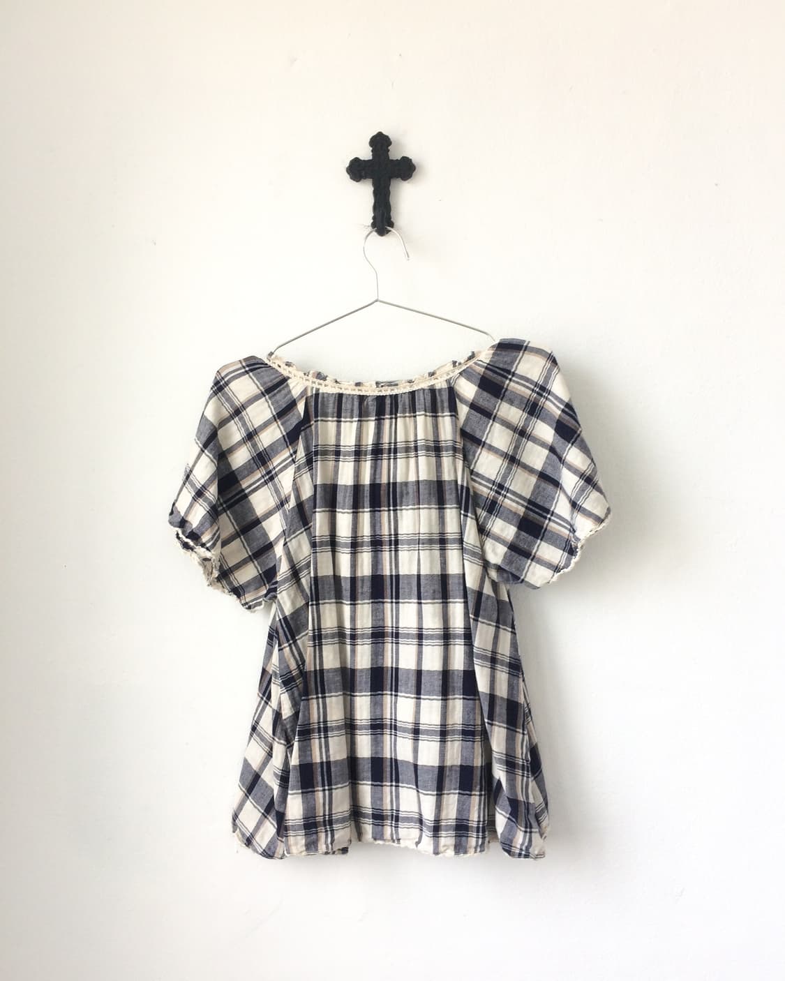 Check pattern blouse 상품이미지3
