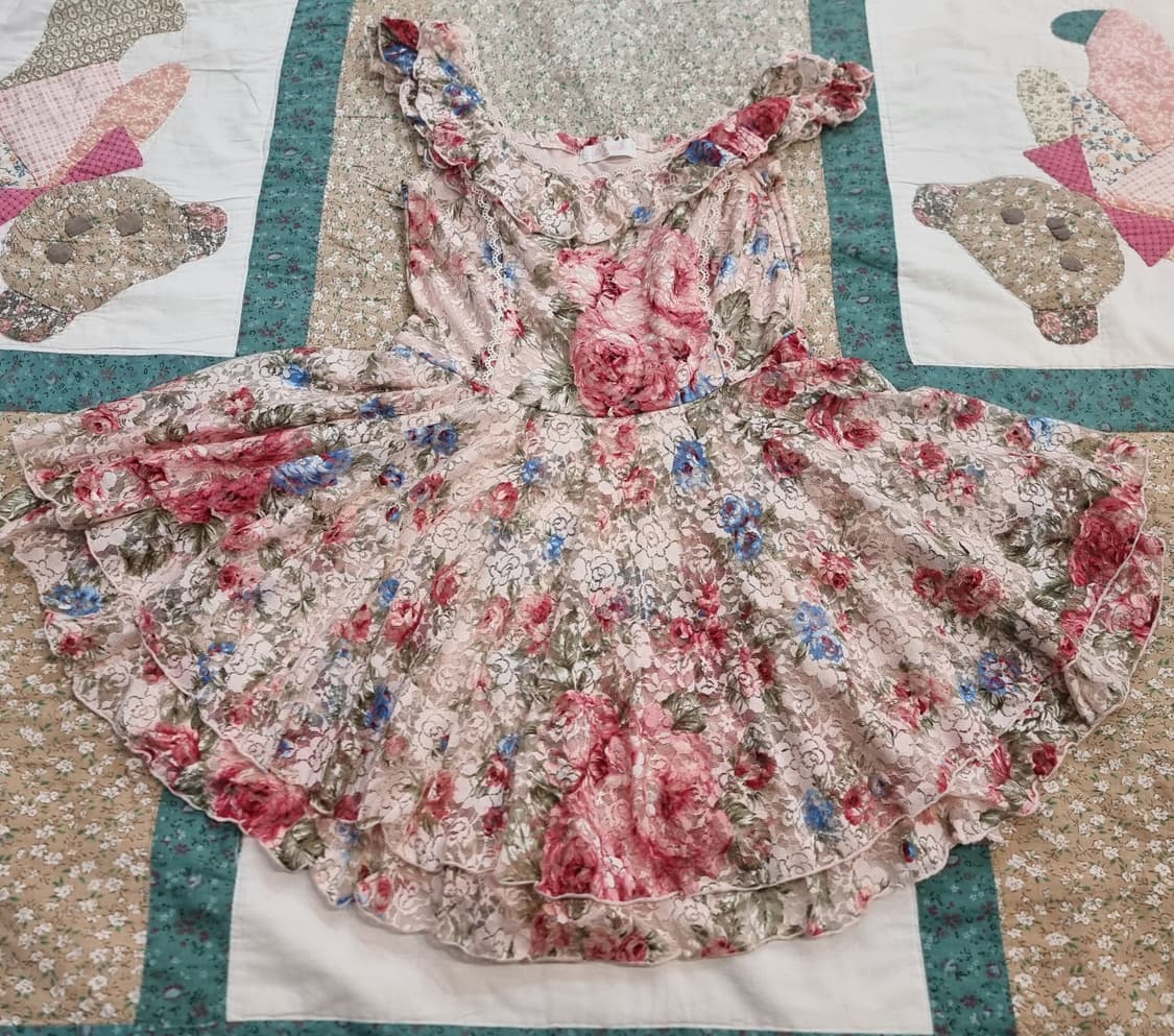 LIZ LISA 레이스 로즈 플레어 올인원 점프수트 상품이미지1