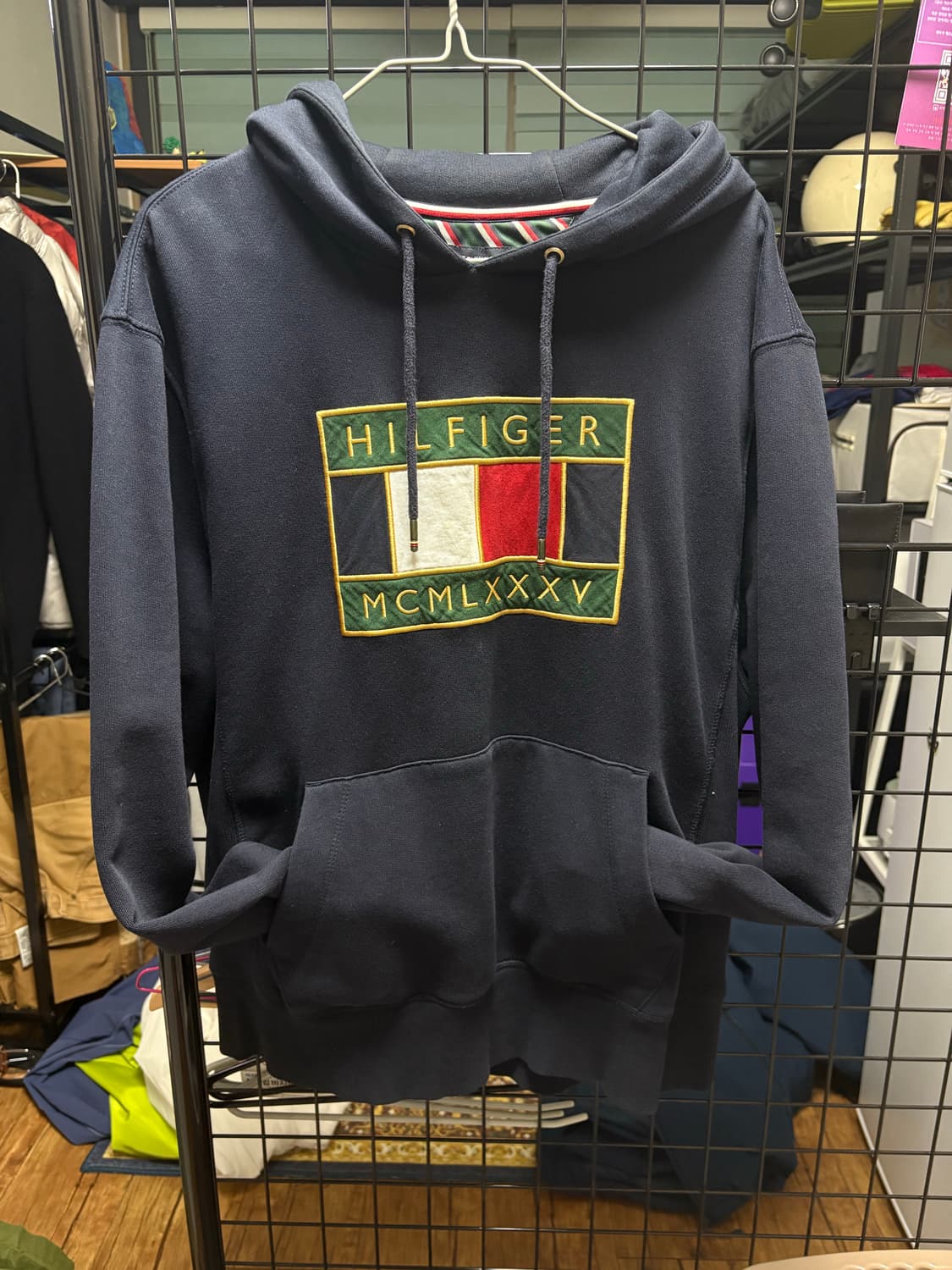 타미힐피거 네이비 로고 후드티 M 상품이미지1