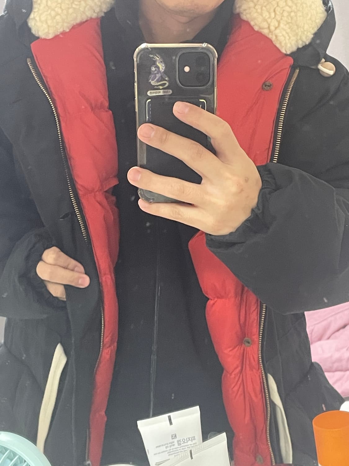 나이젤카본 에베레스트 파카 패딩 블랙 오렌지 54 사이즈 상품이미지1