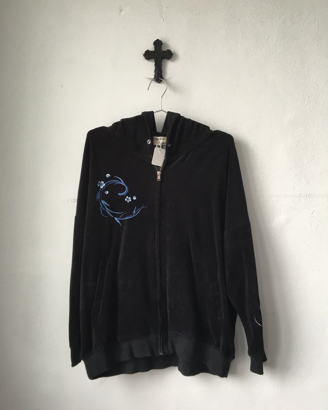 Oriental needle work velvet hood zip up 상품이미지4