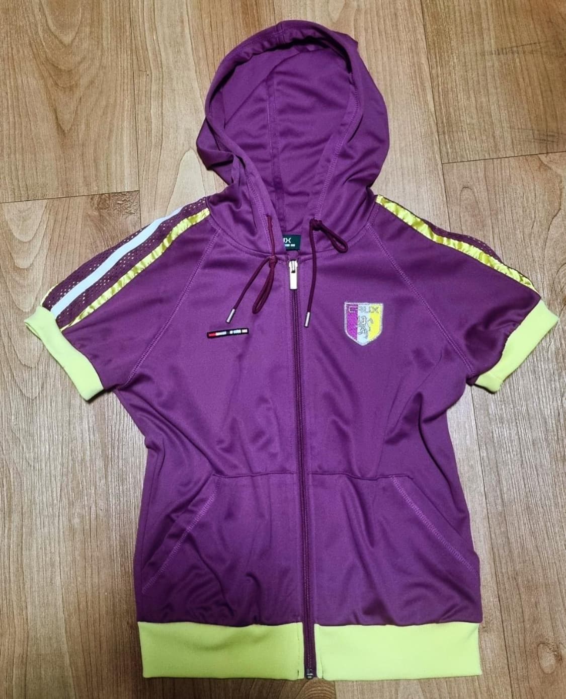 빈티지 보라색 반팔 후드집업 스포츠 상품이미지2