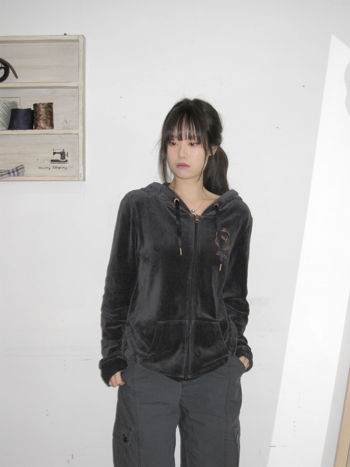 퓨마 벨벳 후드집업 상품이미지7