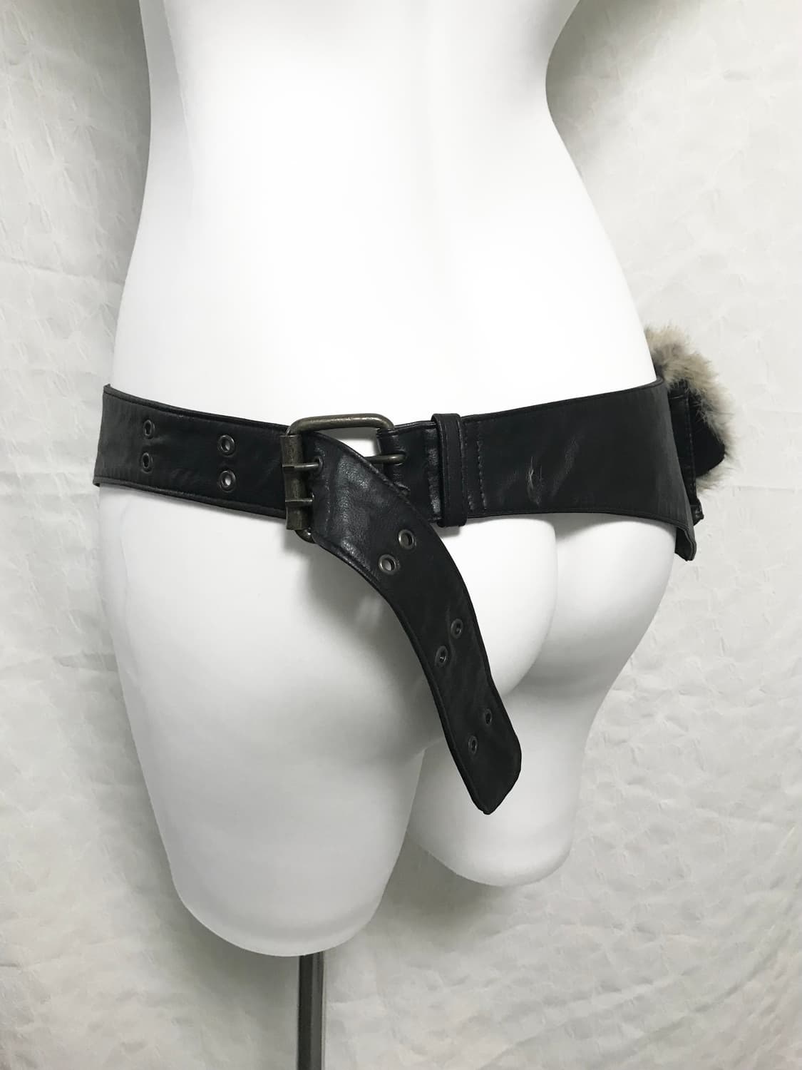 빈티지 00s y2k 래빗퍼 레더 벨트 백 상품이미지5