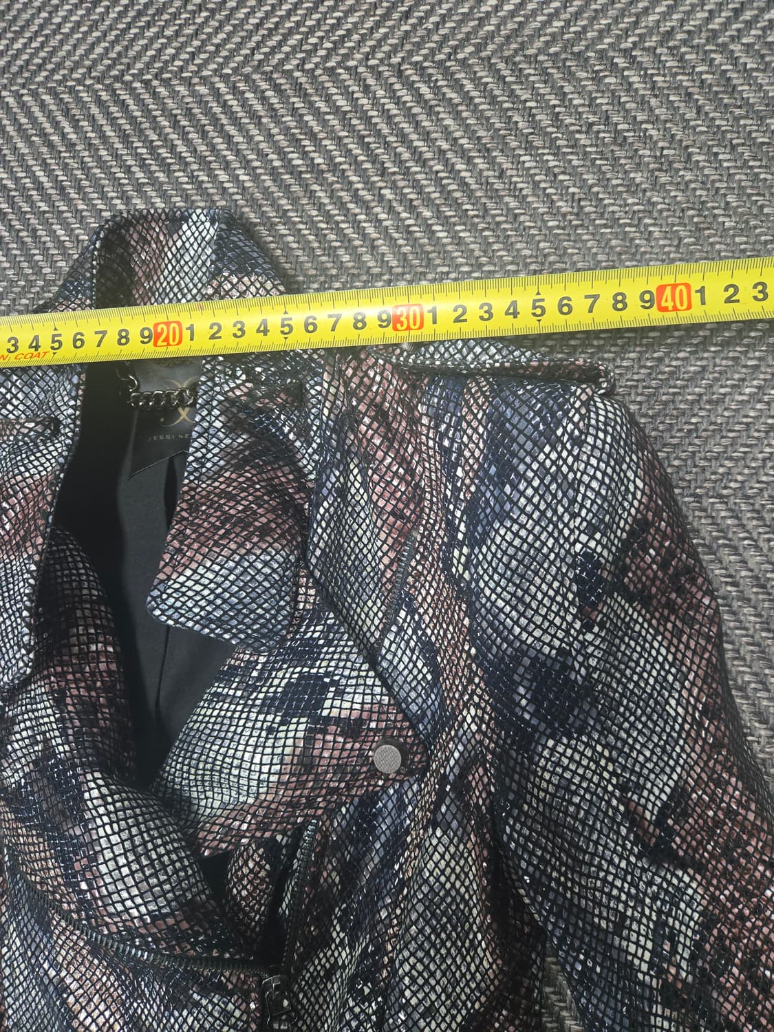 제시뉴욕 뱀피 무늬 가죽 라이더 재킷 상품이미지6