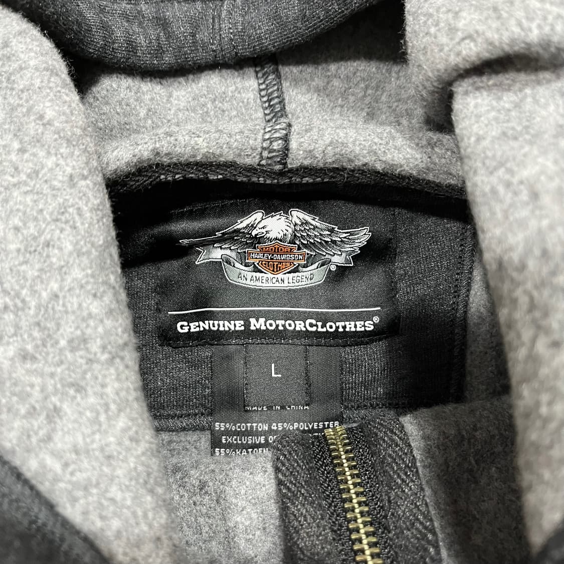 할리데이비슨 스컬 빅로고 포인트 후디 집업 상품이미지5