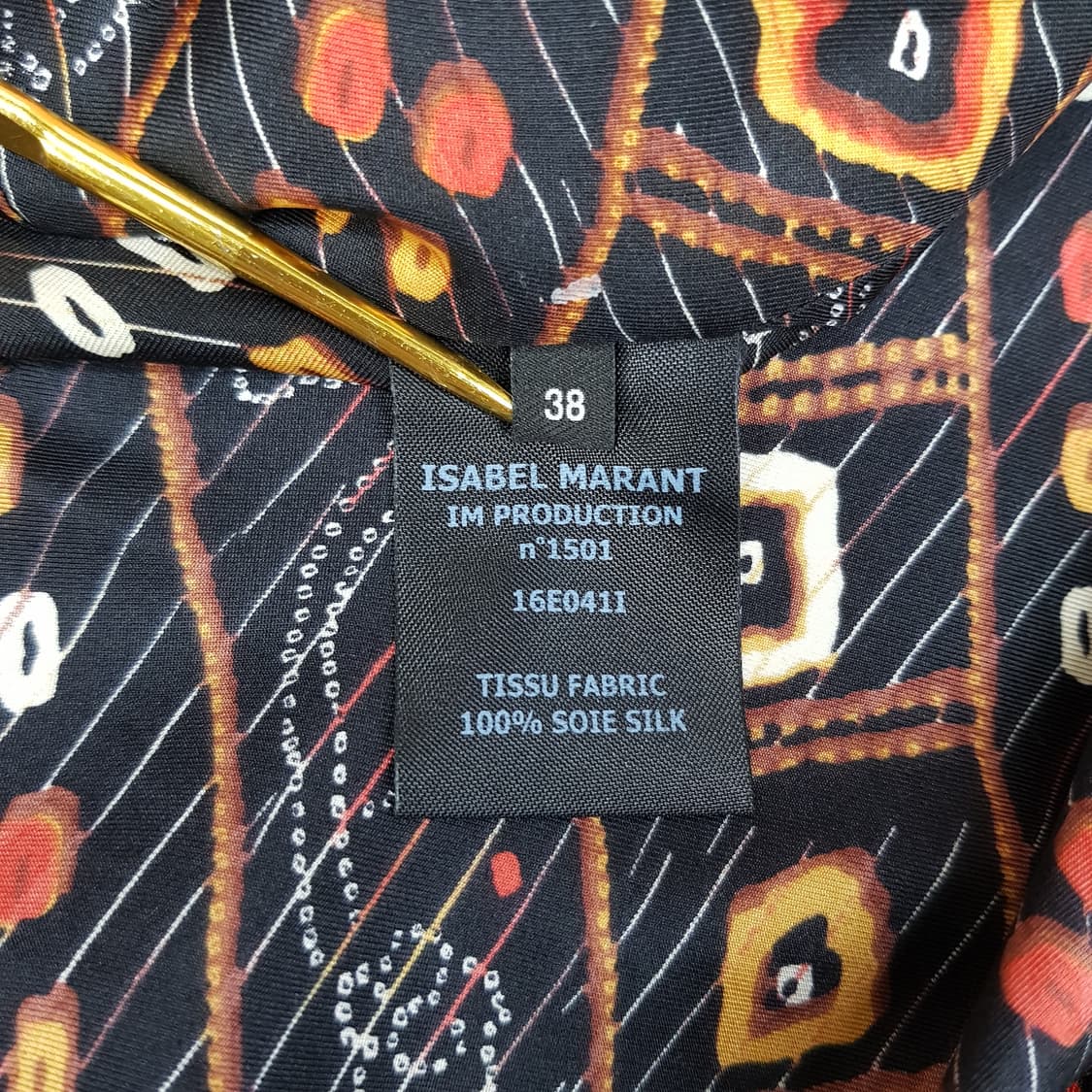 이자벨마랑 실크 패턴 슬리브리스 드레이프 원피스 38사이즈 상품이미지7