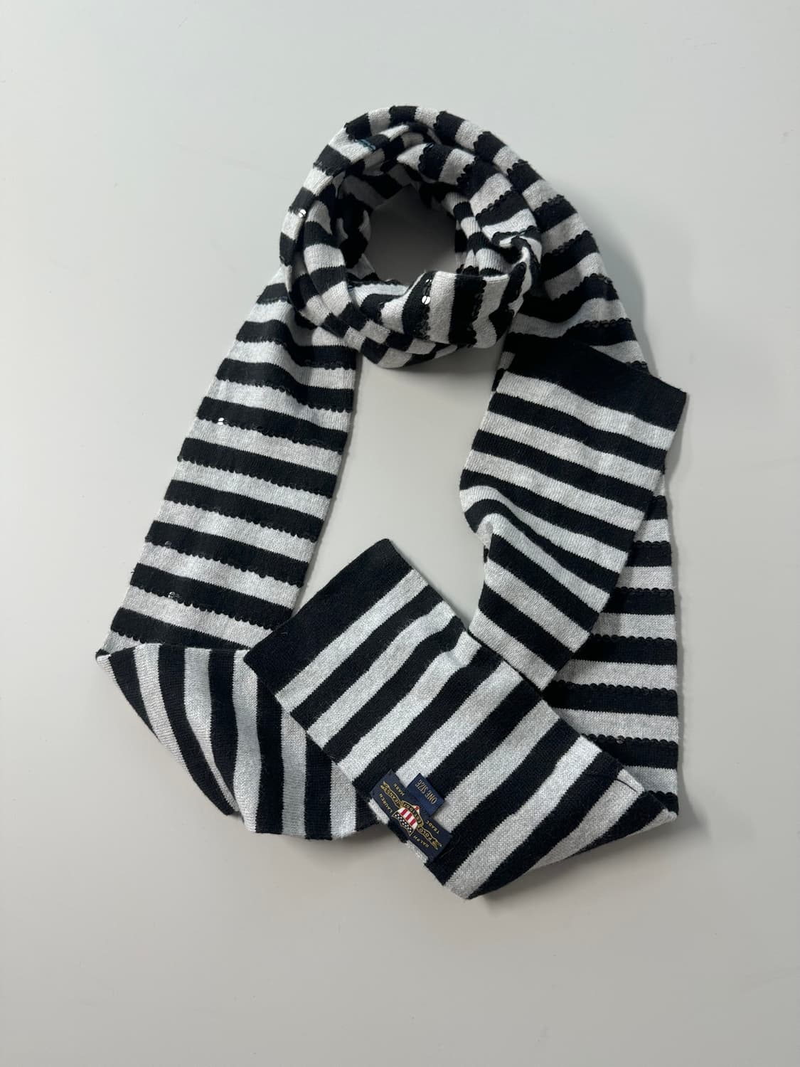 랄프로렌 폴로 진 스팽글 디테일 스트라이프 패턴 니트 머플러 상품이미지10