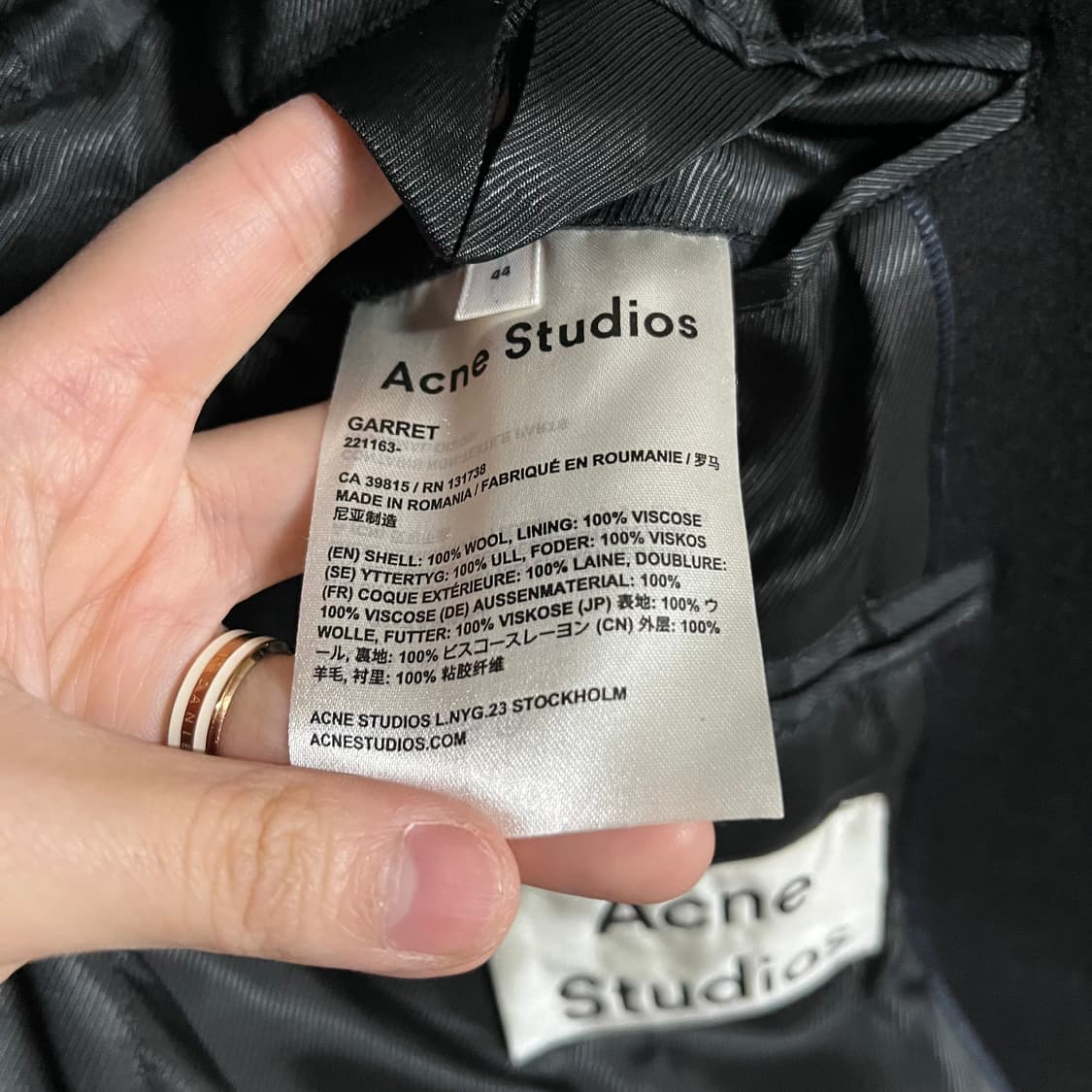 아크네스튜디오 블랙 코트 44 상품이미지5