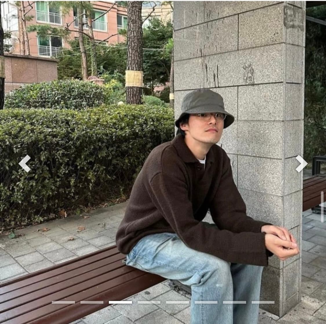 아모멘토 원버튼 컬러니트 카라니트 남성 23년 상품이미지2