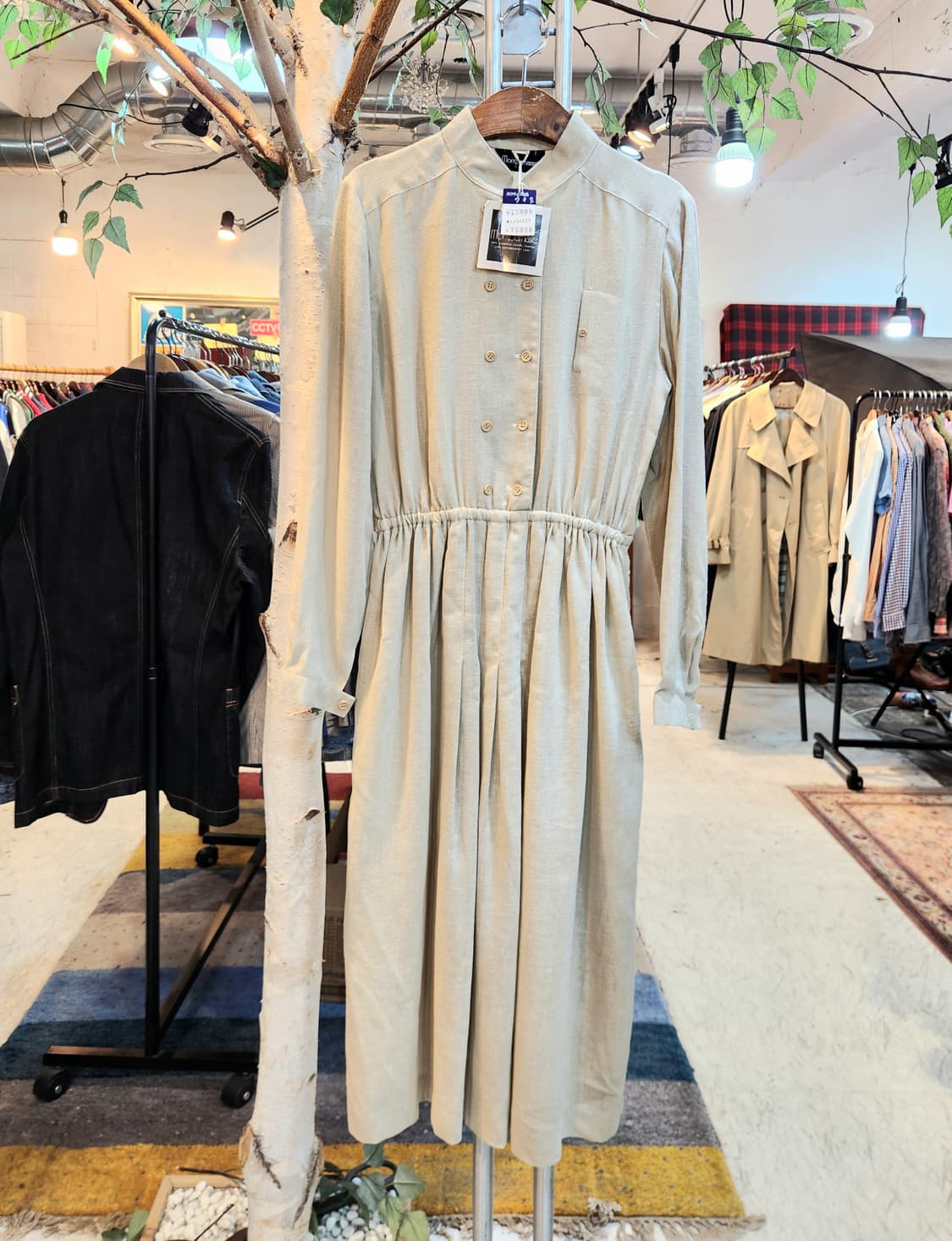 일본 빈티지 리넨 블렌드 원피스 미사용품 상품이미지1