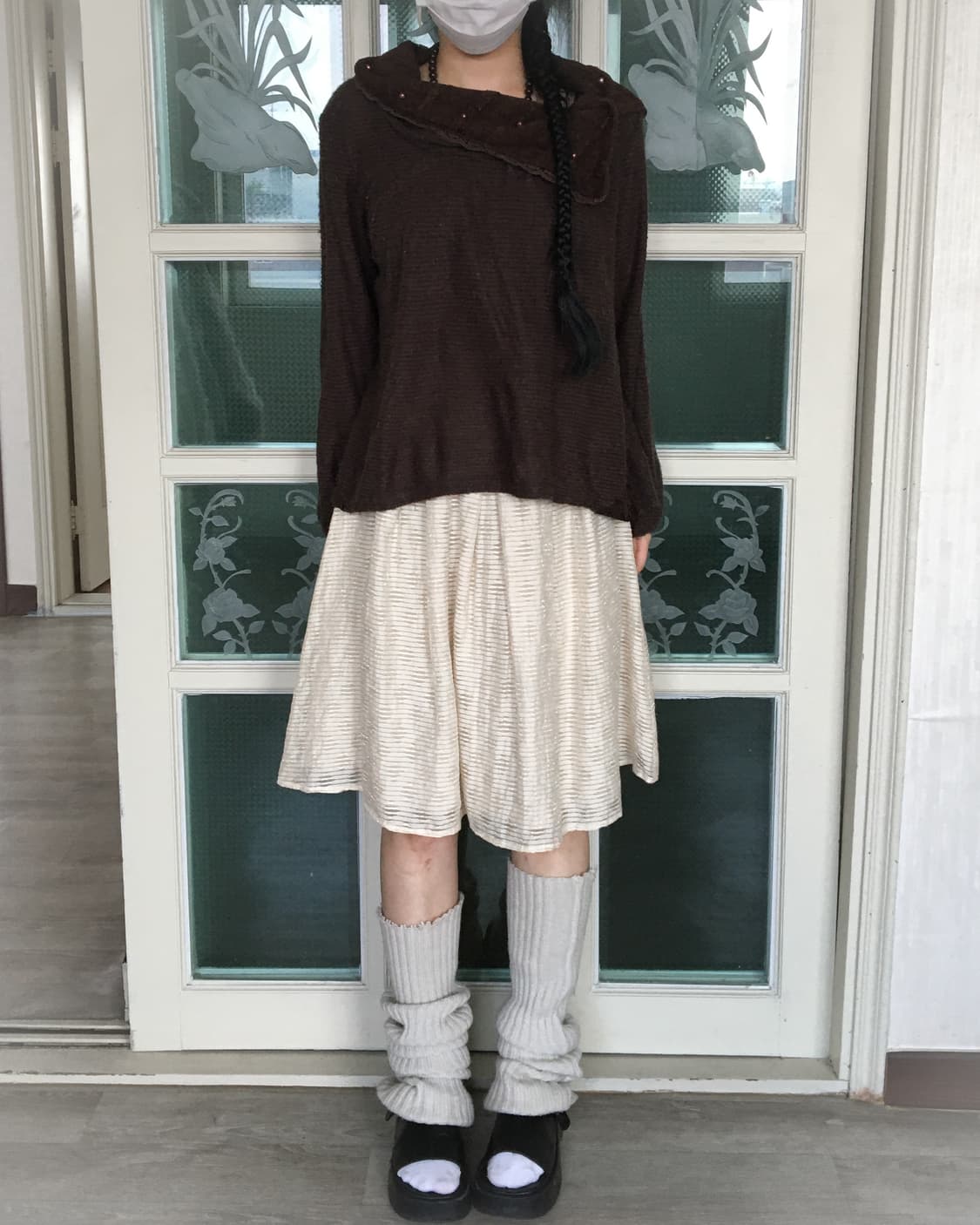 Axes femme lace neck line point knitted  상품이미지6