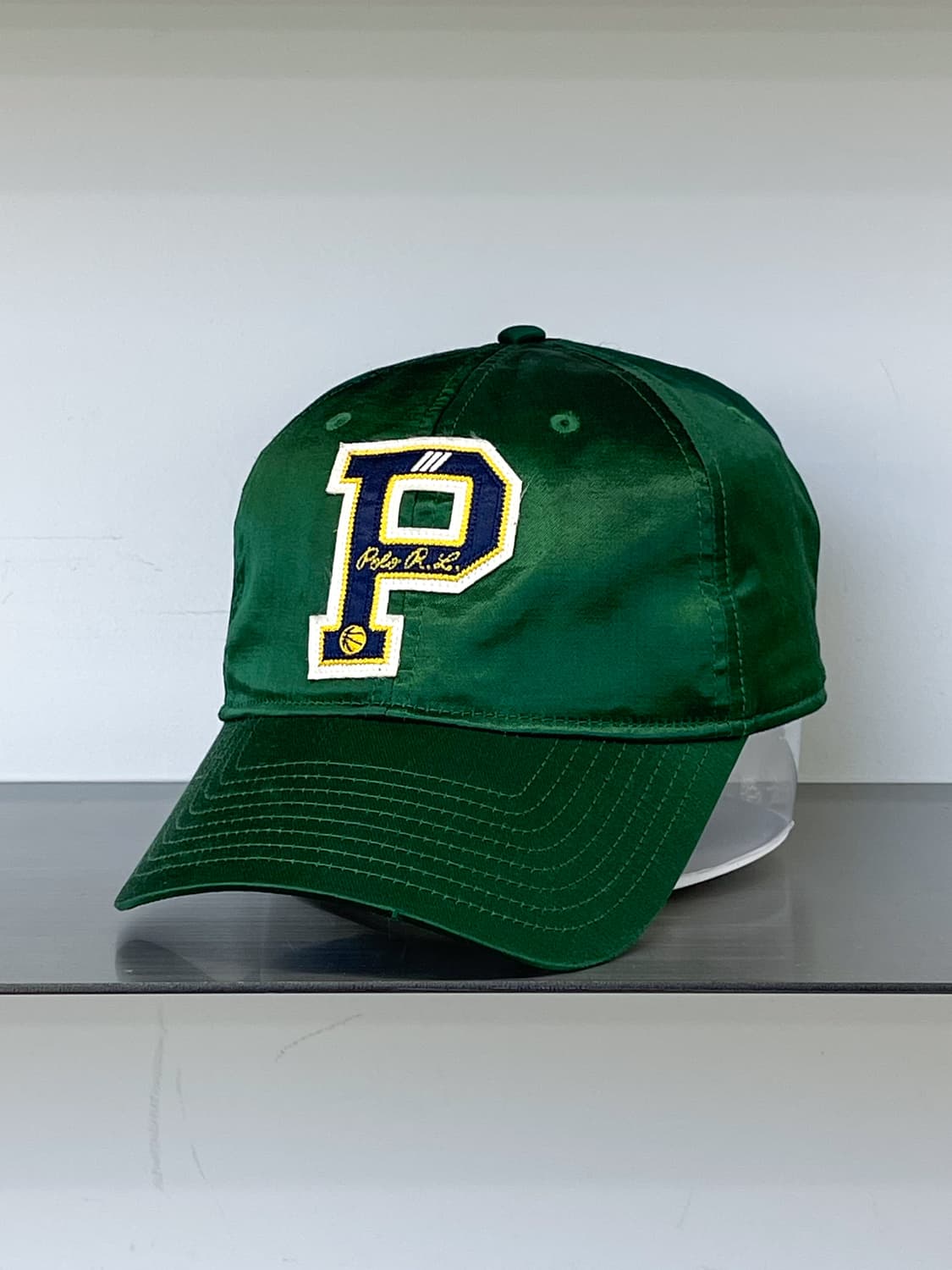 폴로랄프로렌 사틴 그린 P패치 베이스볼 캡 상품이미지1